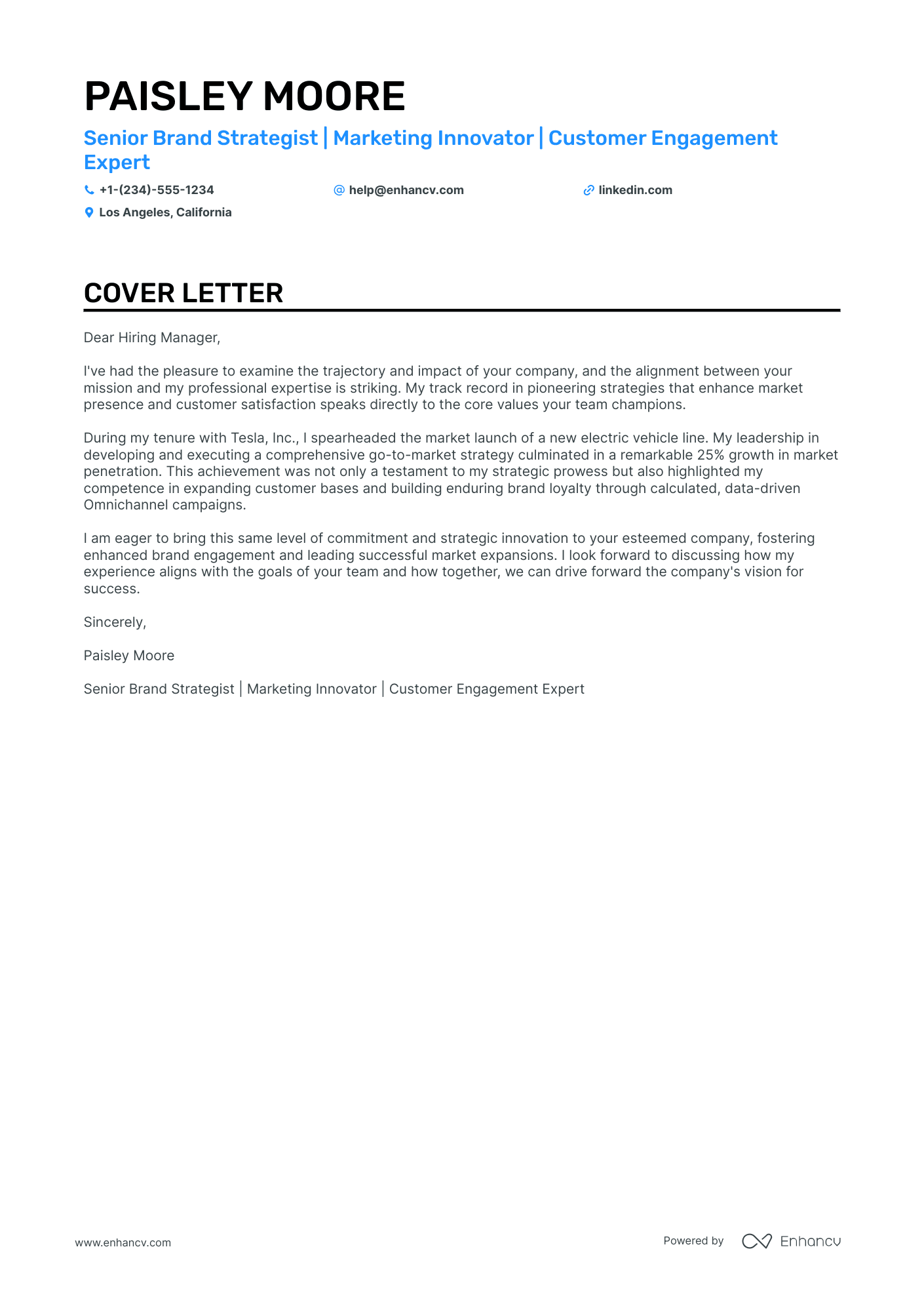 entry level brand manager cover letter