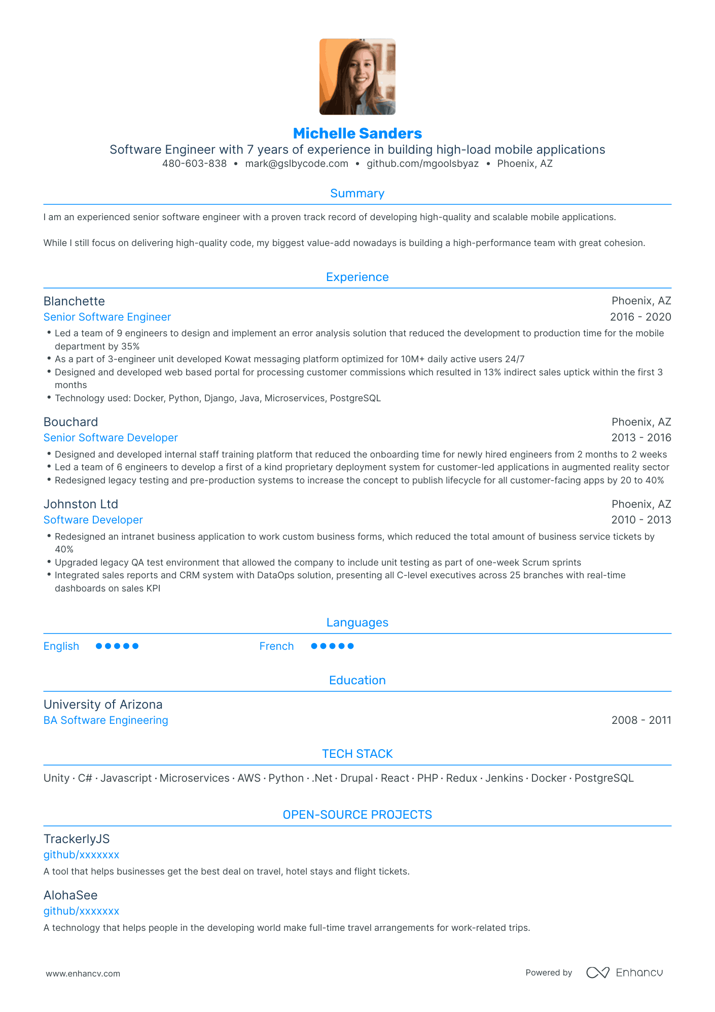 Traditional Tech Resume Template