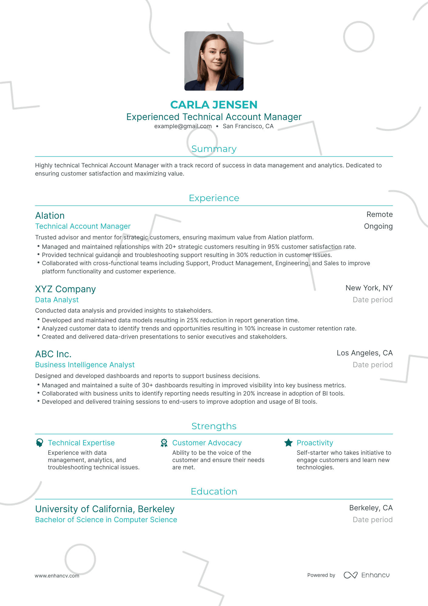 Traditional Technical Account Manager Resume Template