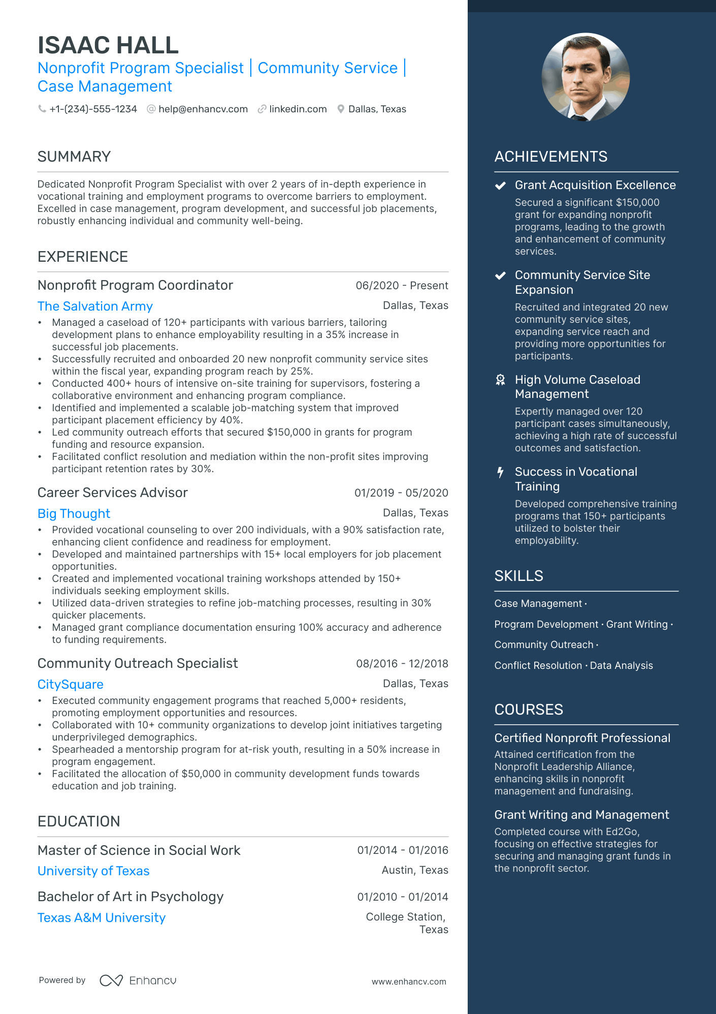 resume examples for non profit jobs