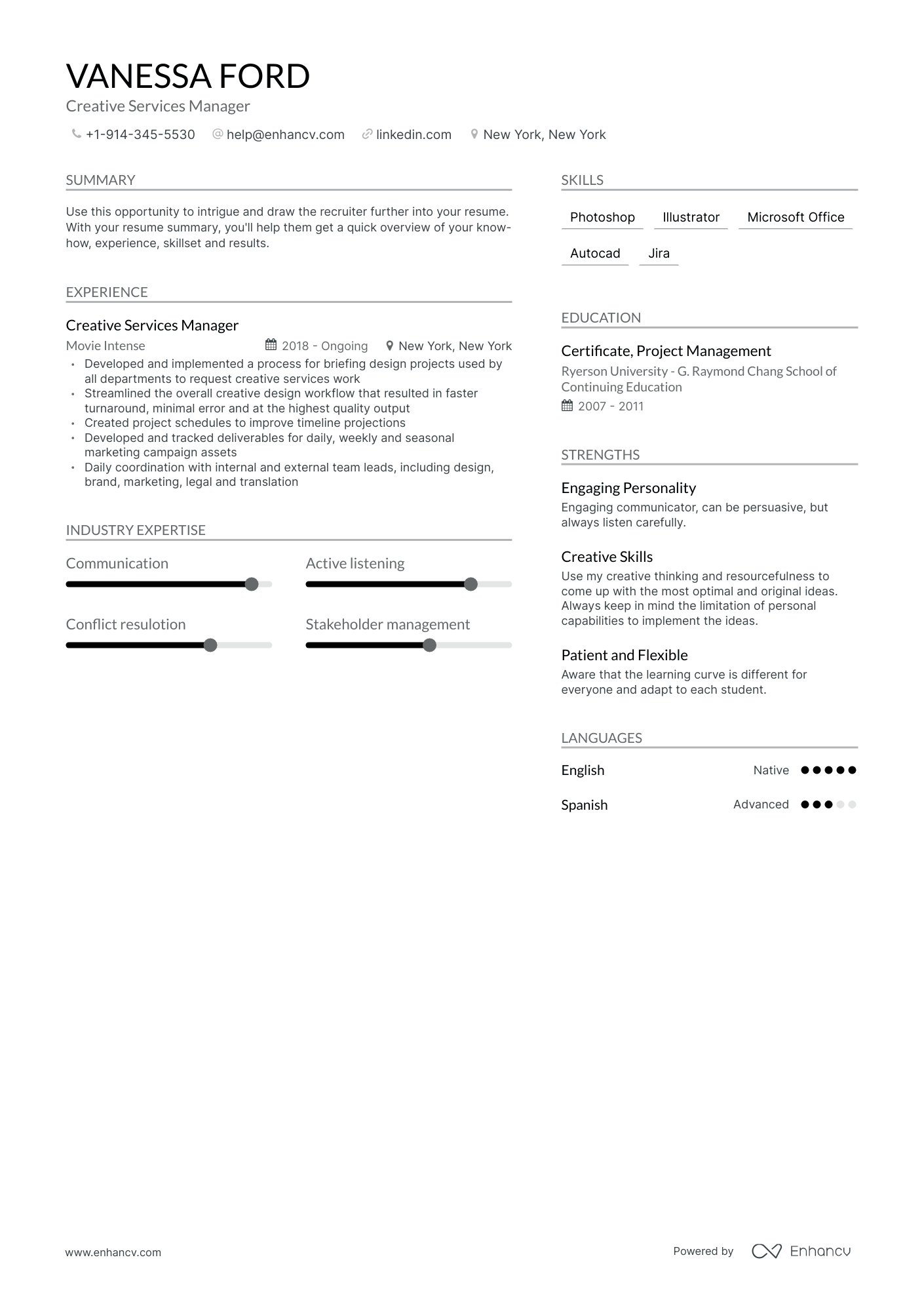 Creative Services Manager Resume Examples & Guide for 2023 (Layout
