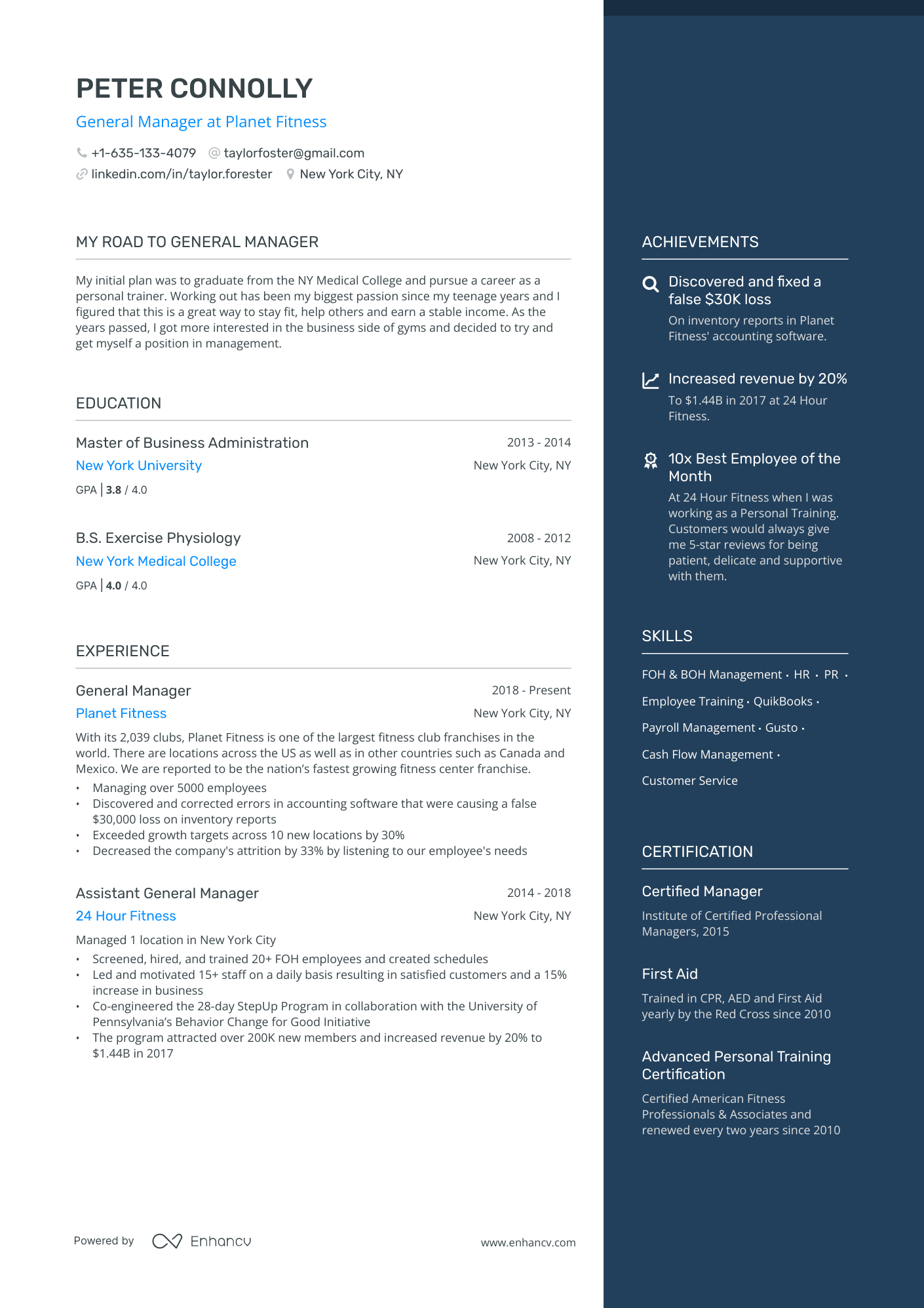 executive profile resume examples