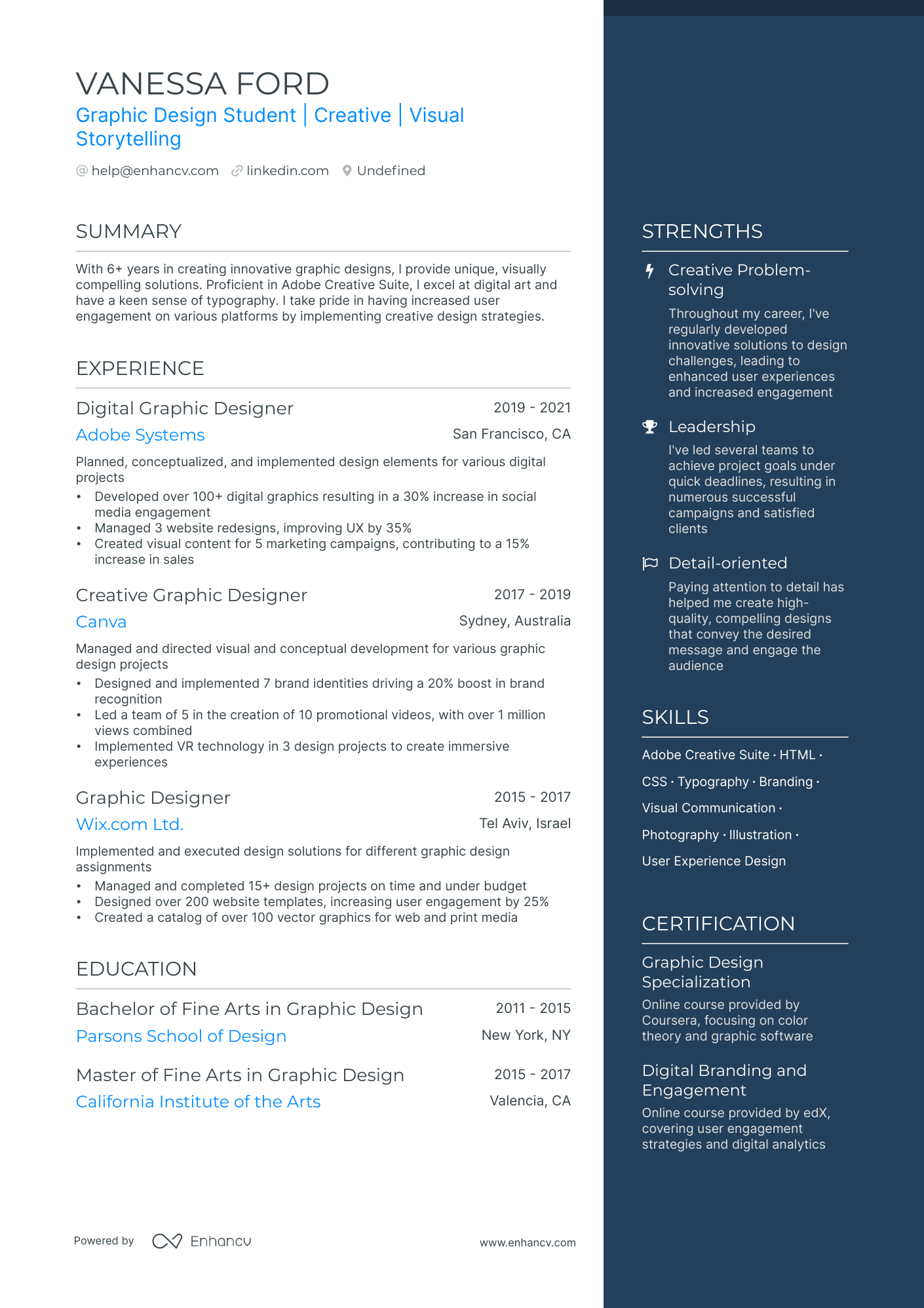 creative resume for graphic designer