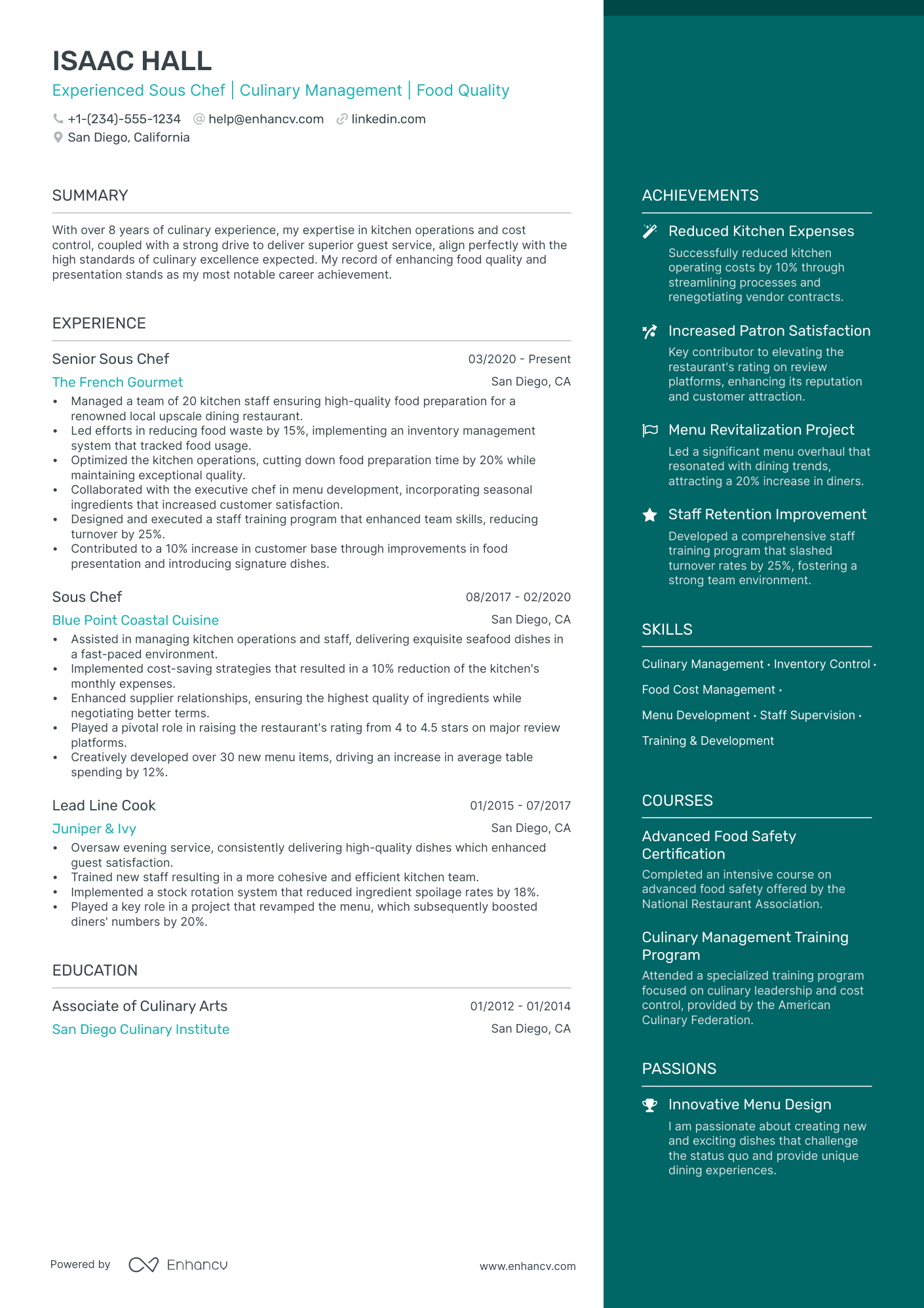 sous chef cover letter examples