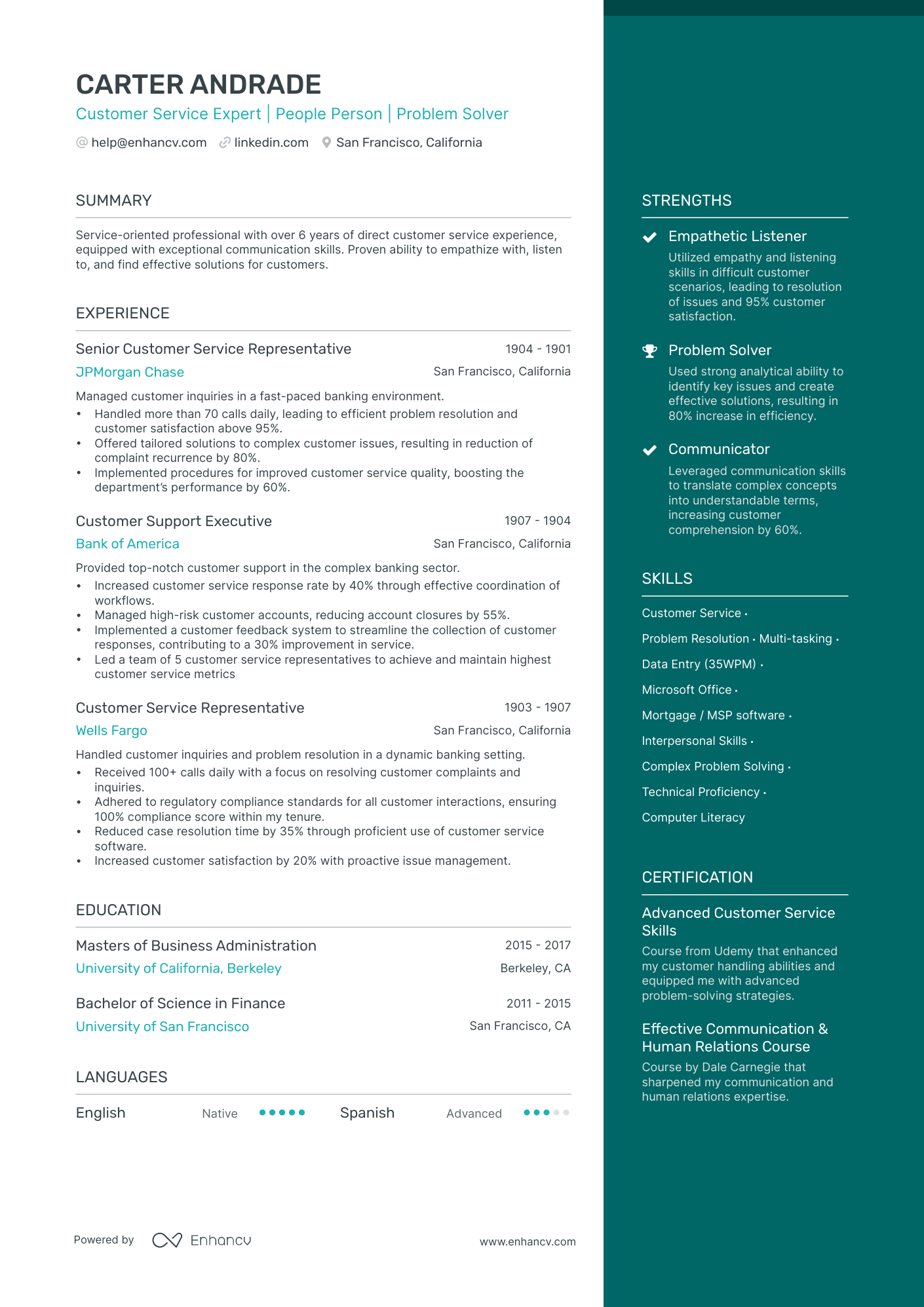 customer service specialist resume examples