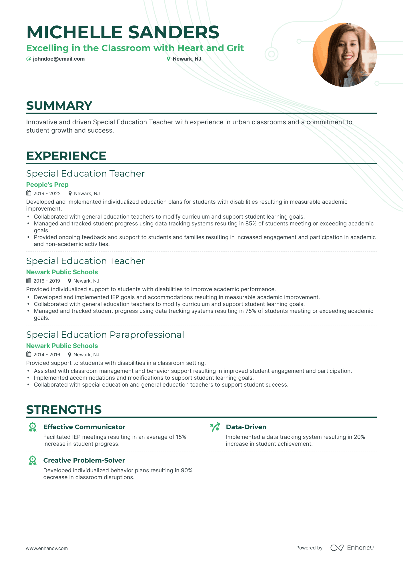Classic Special Education Teacher Resume Template