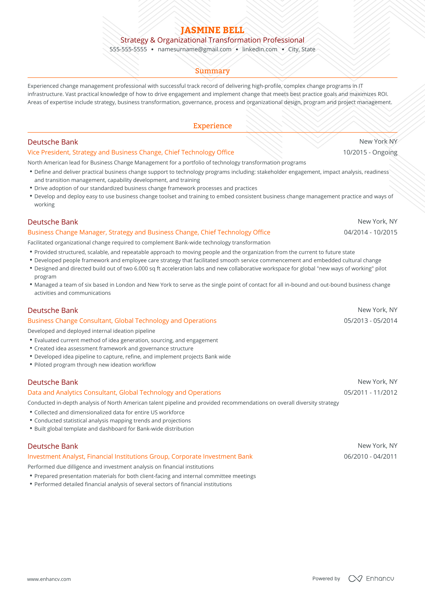 Traditional Spotify Resume Template