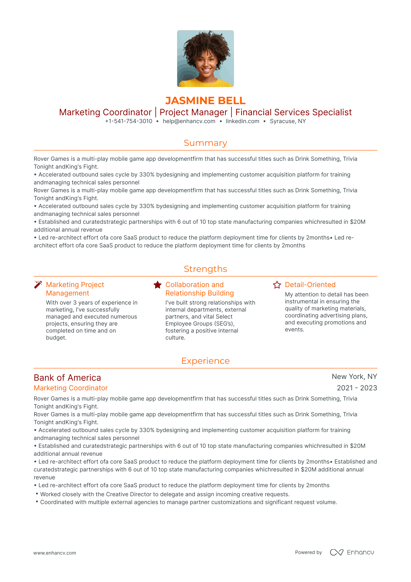 Traditional Marketing Resume Template