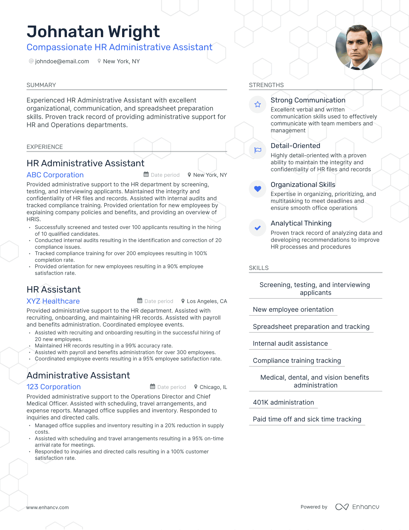 Modern HR Administrative Assistant Resume Template