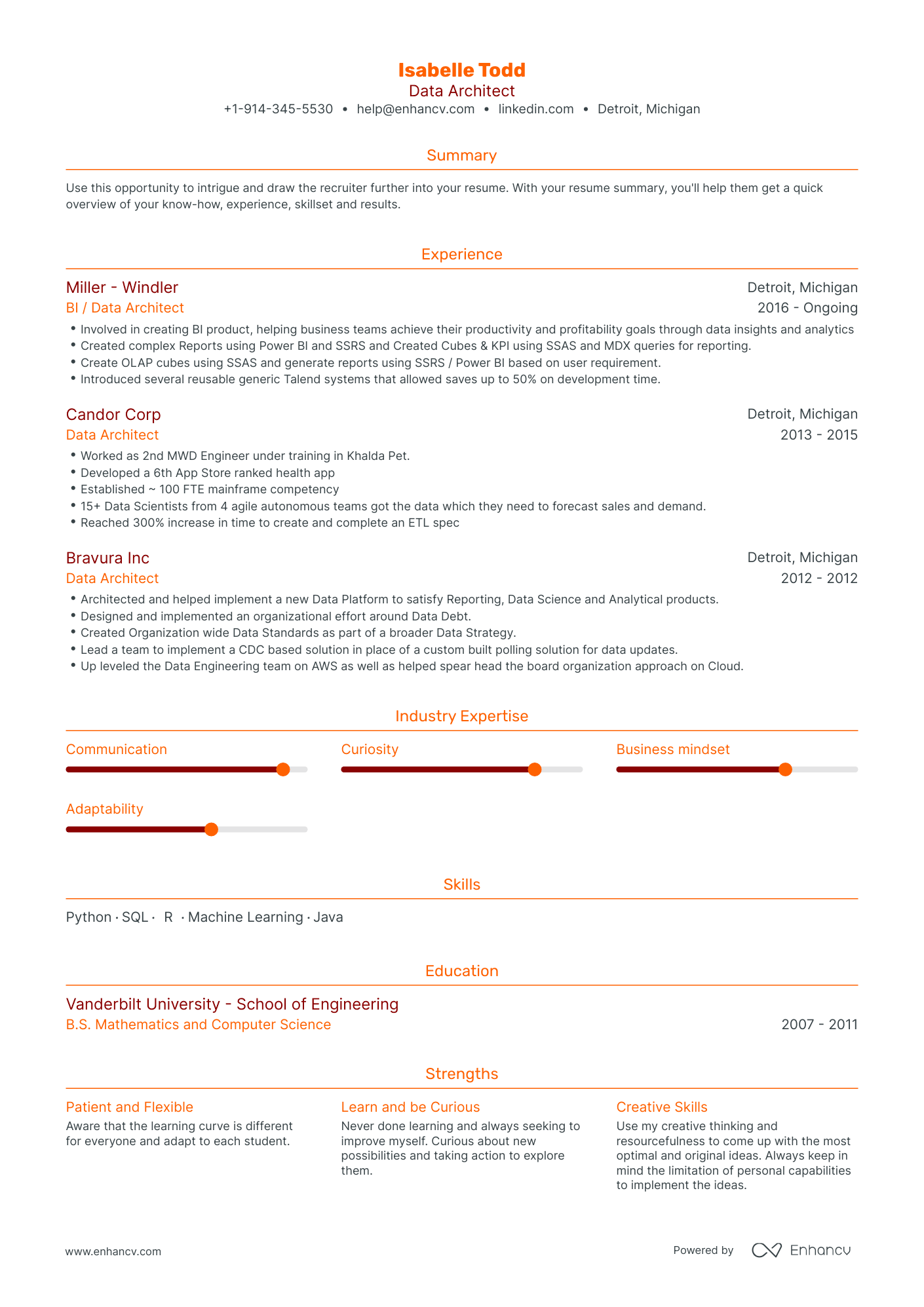 Data Architect Resume Examples & Guide for 2023 (Layout, Skills ...