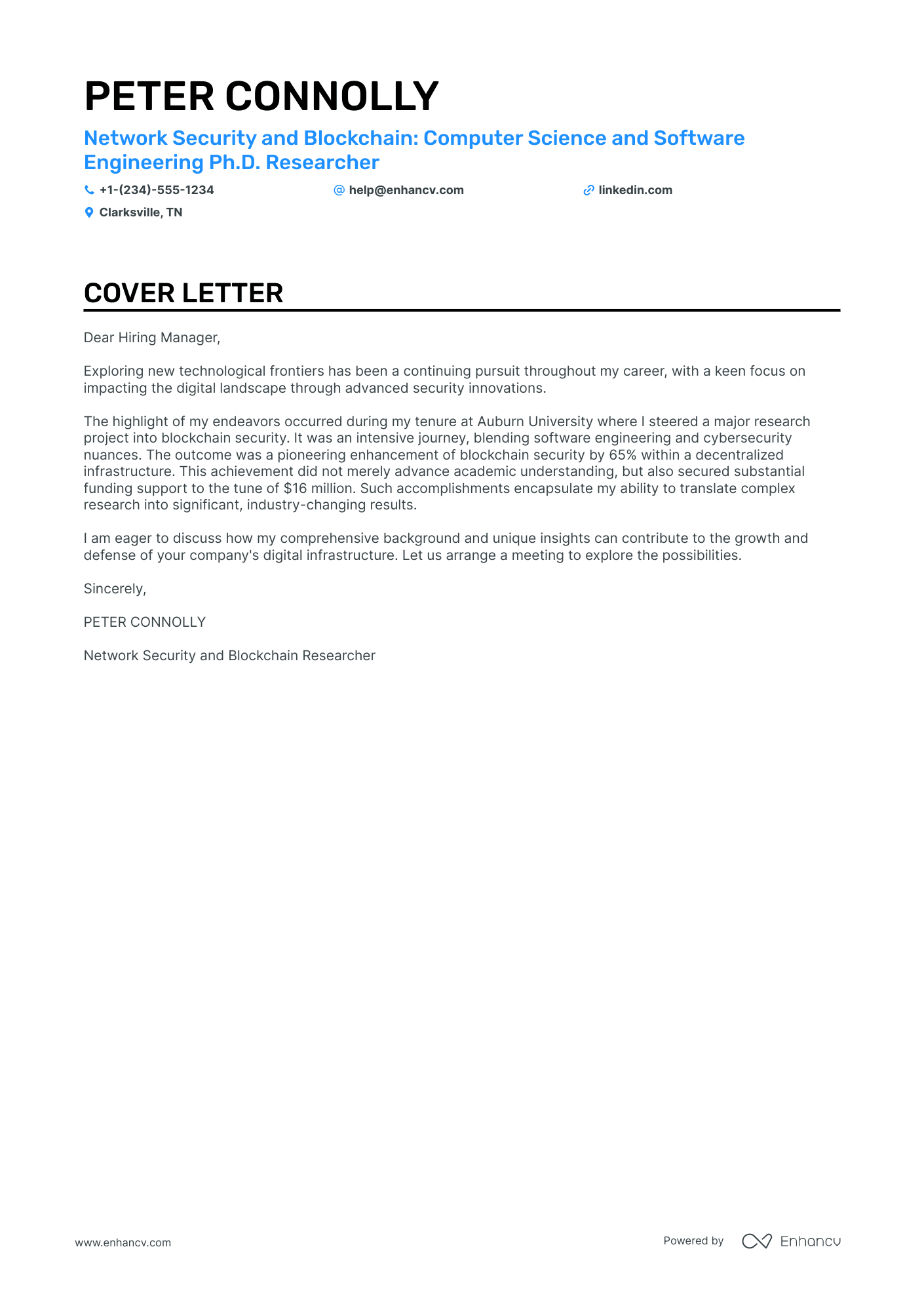 academic paper cover letter