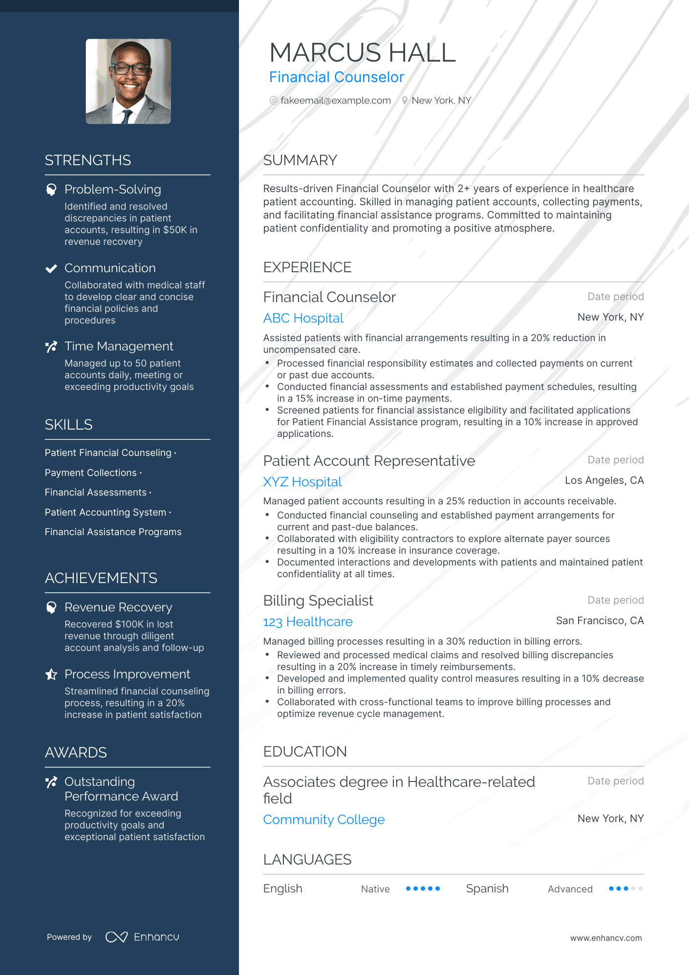 Polished Financial Counselor Resume Template