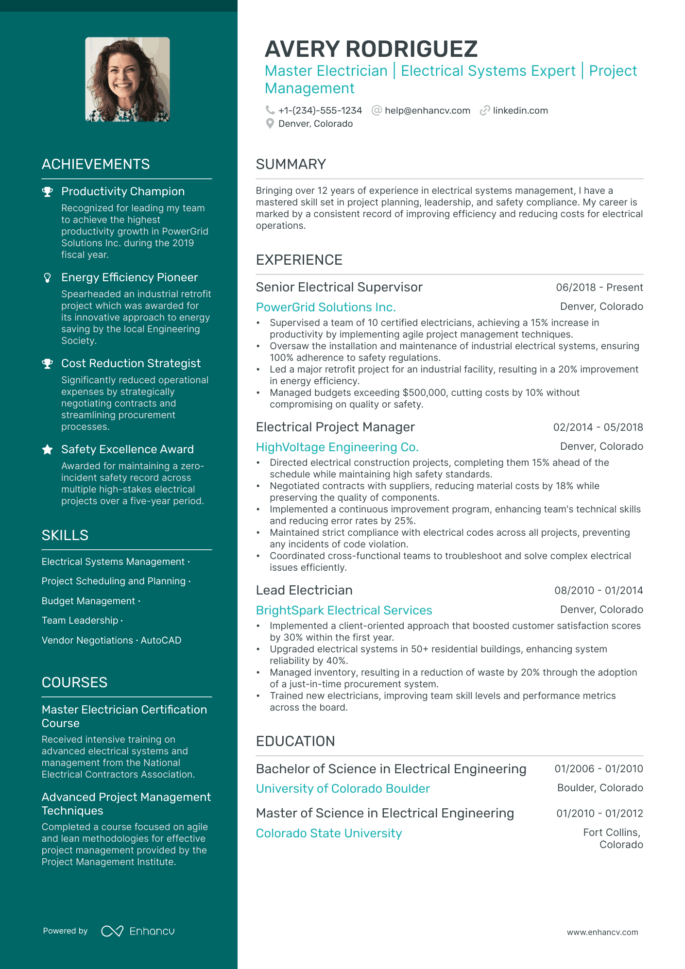 project manager electrical resume examples