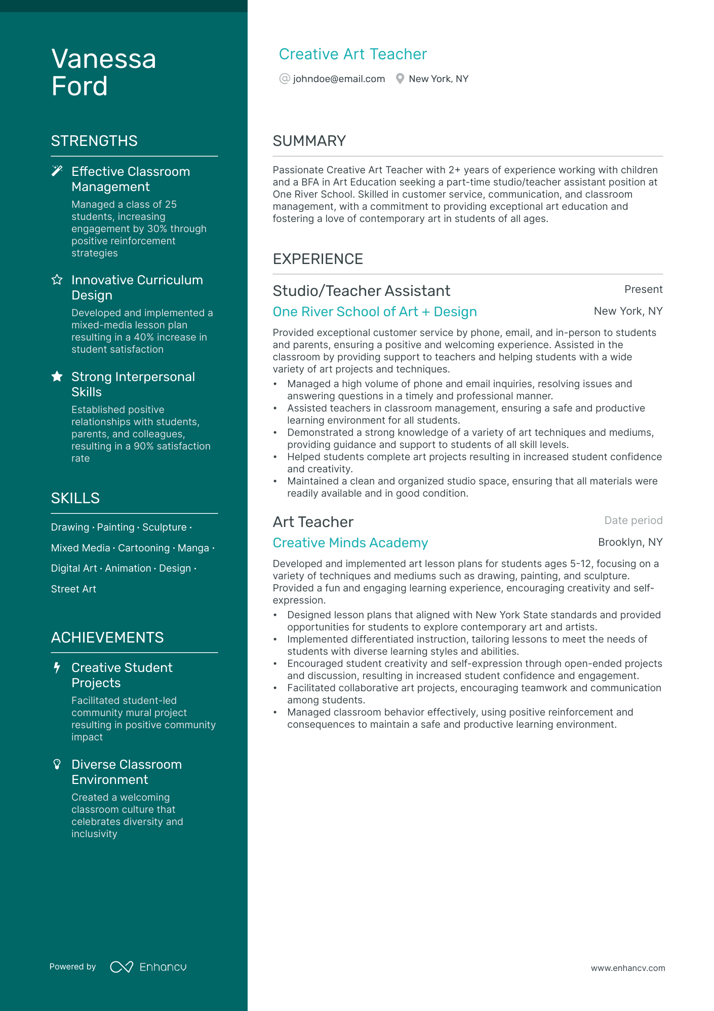 resume profile examples teacher