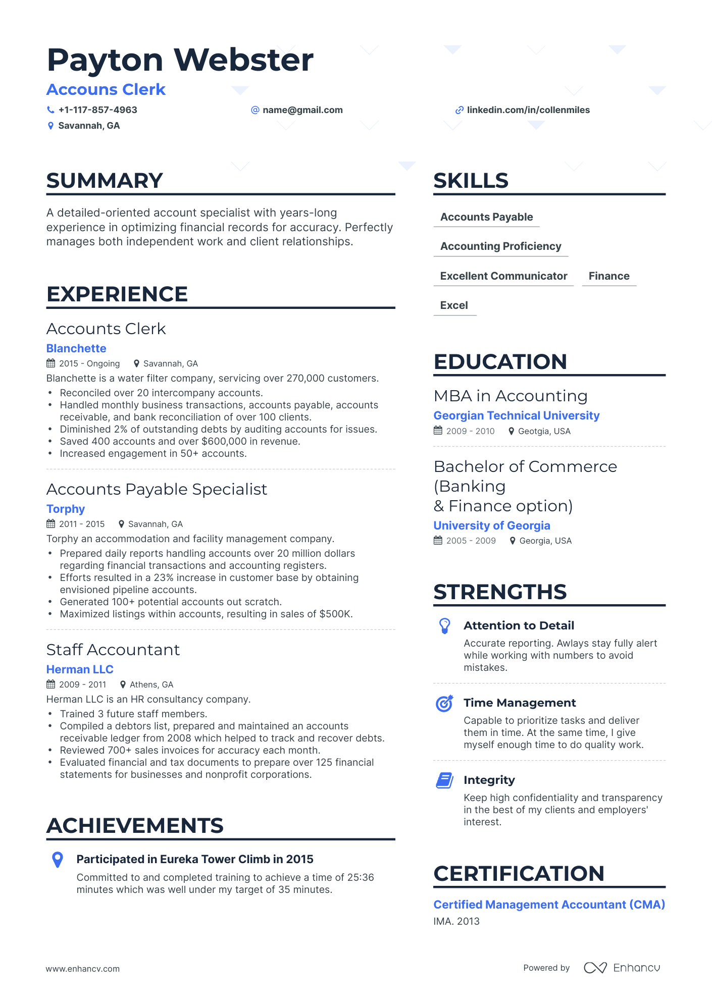 Accounts Clerk Cv Format