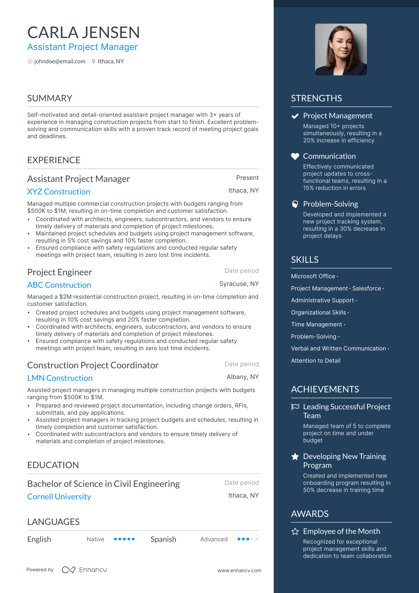project manager resume job hero