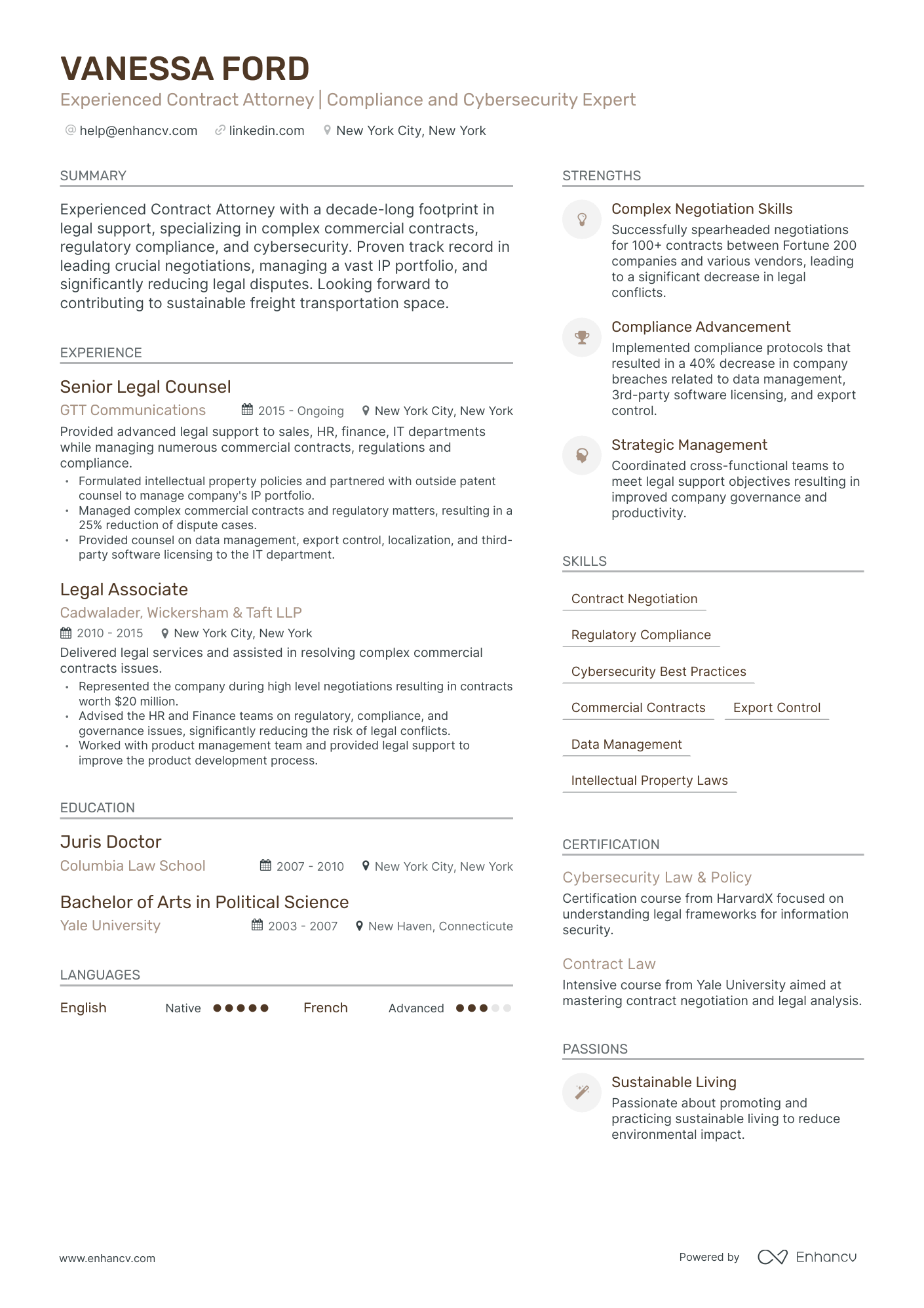 undefined Contract Attorney Resume Template