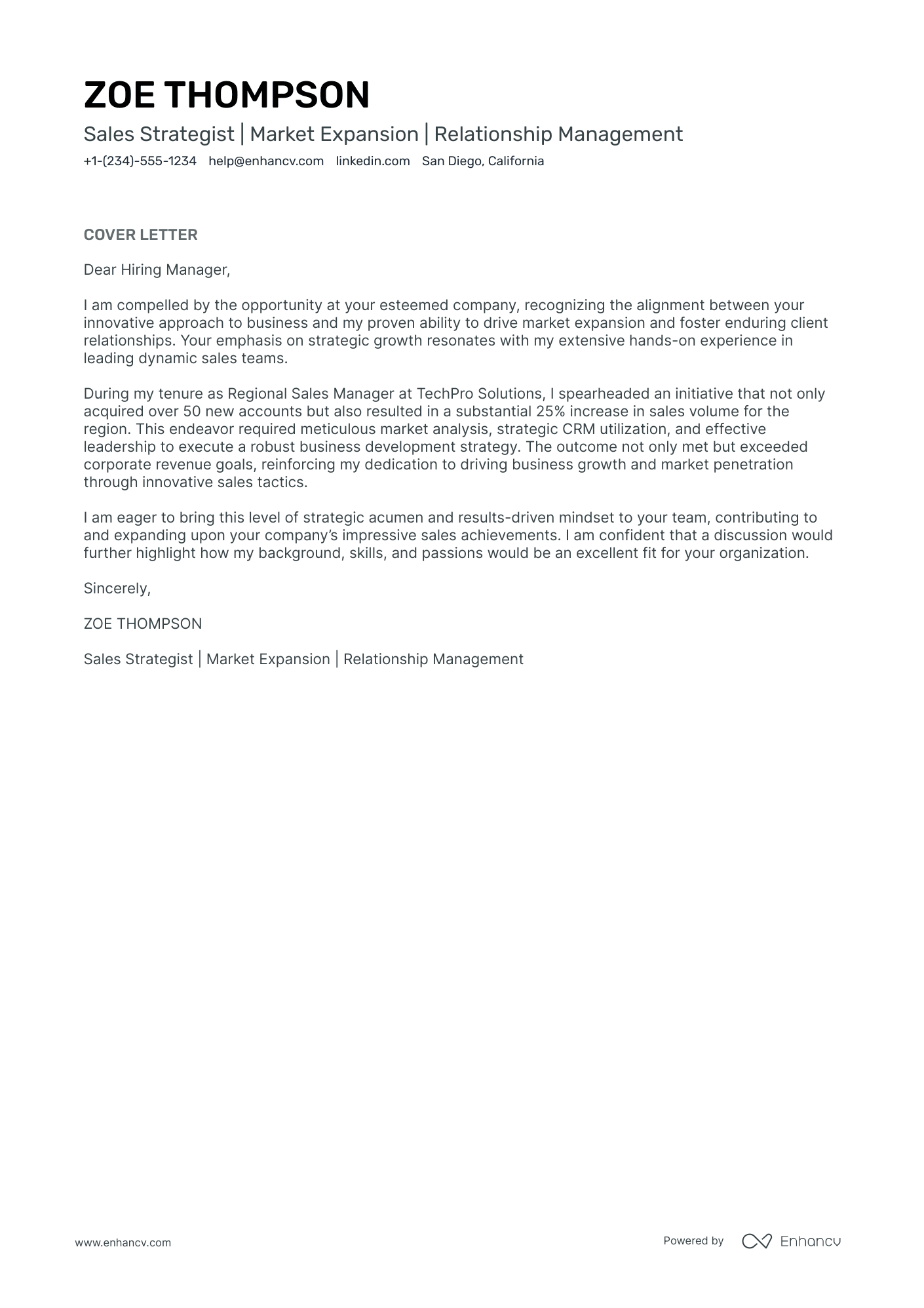 cover letter for job sales manager