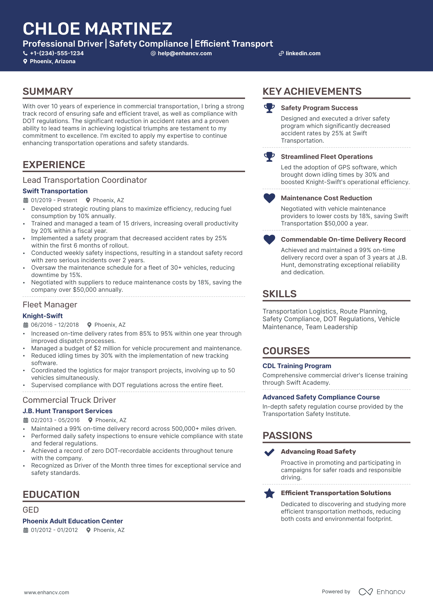 sample resume for bus driver with no experience