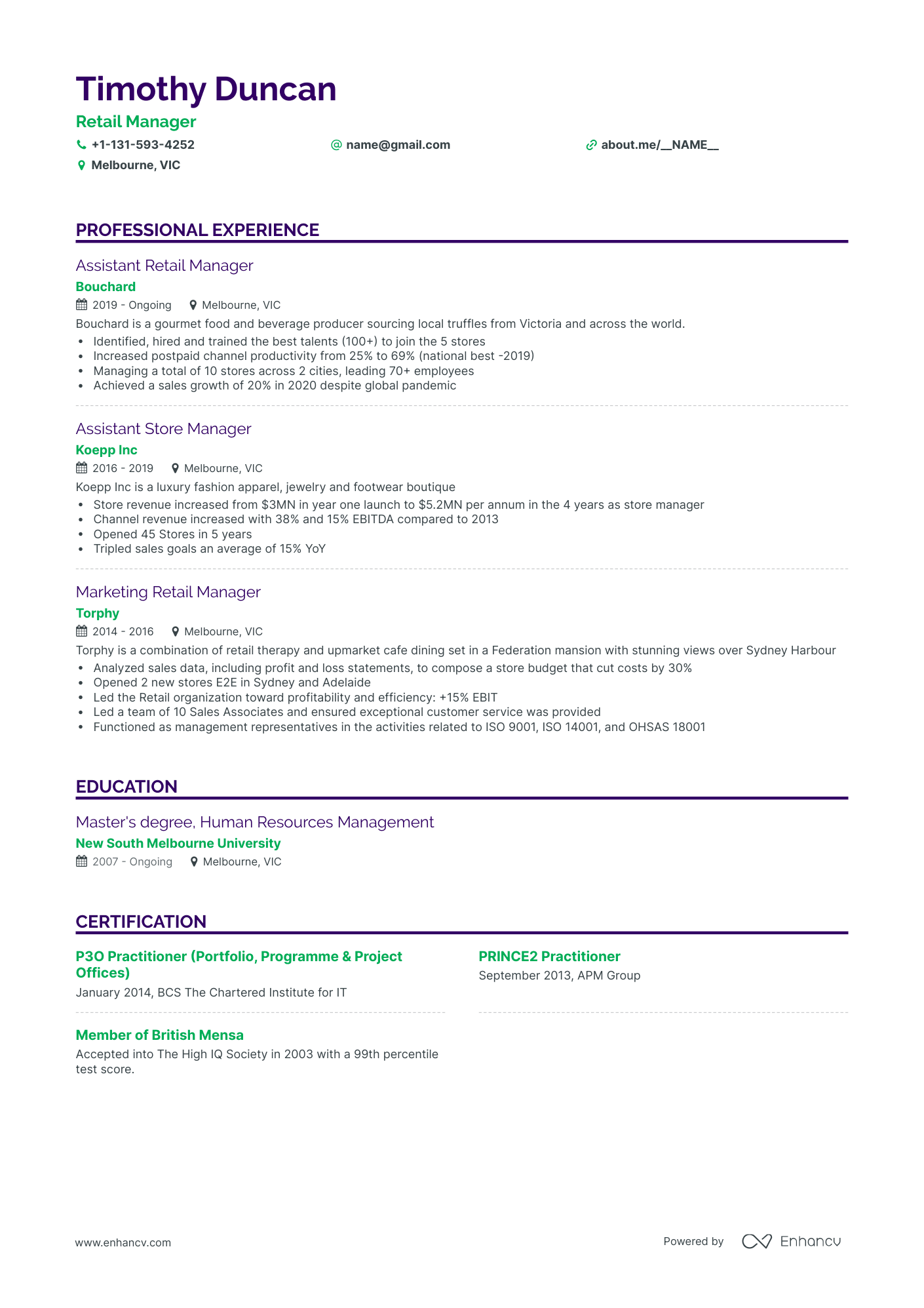 resume job duties for assistant manager