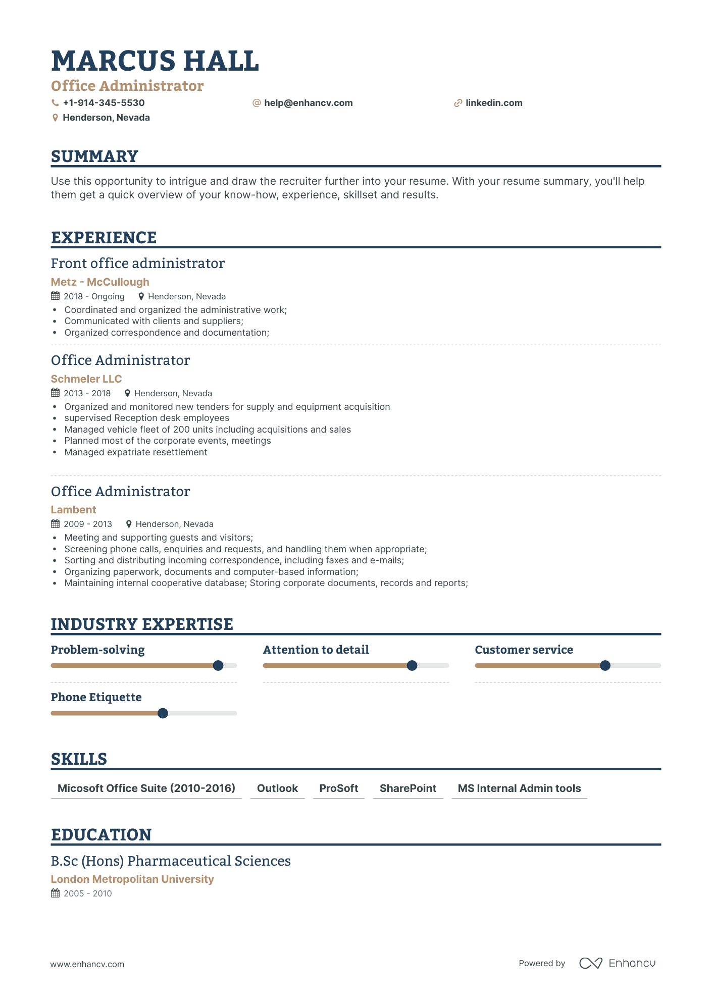 Classic Office Administrator Resume Template