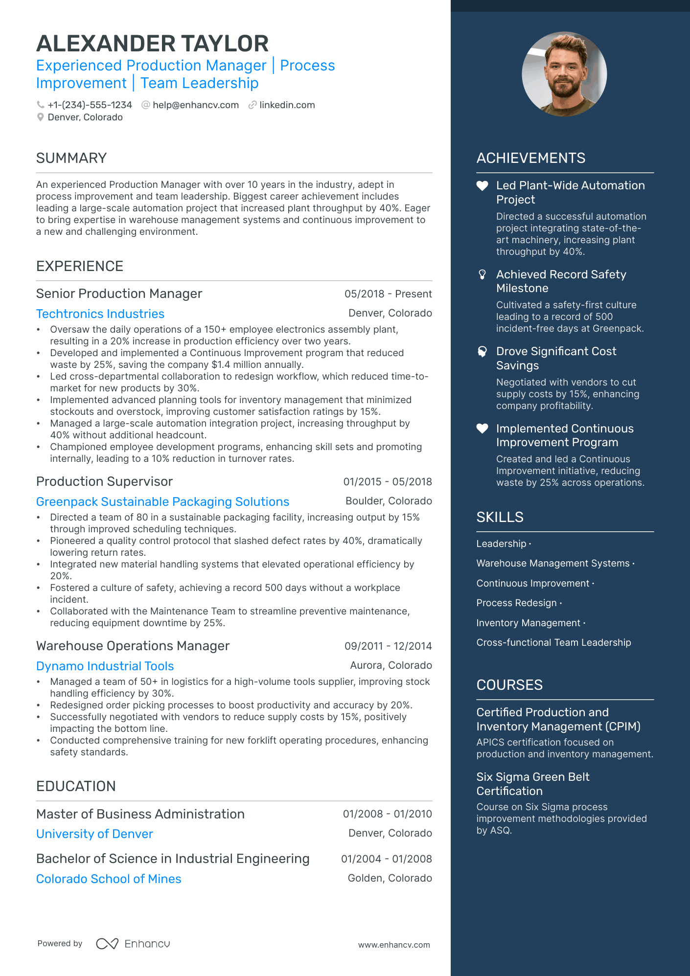 production support manager resume