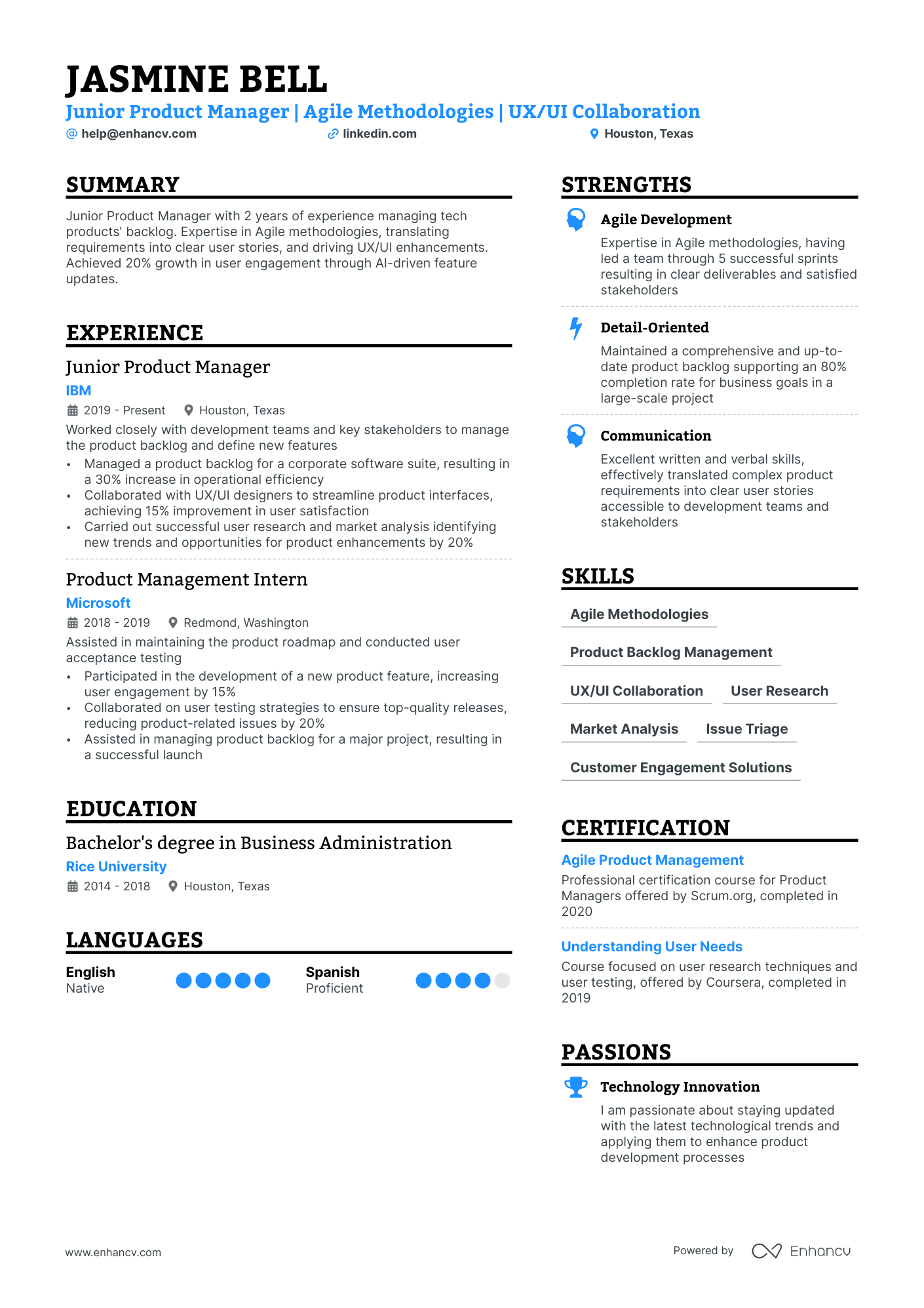 digital product manager resume examples