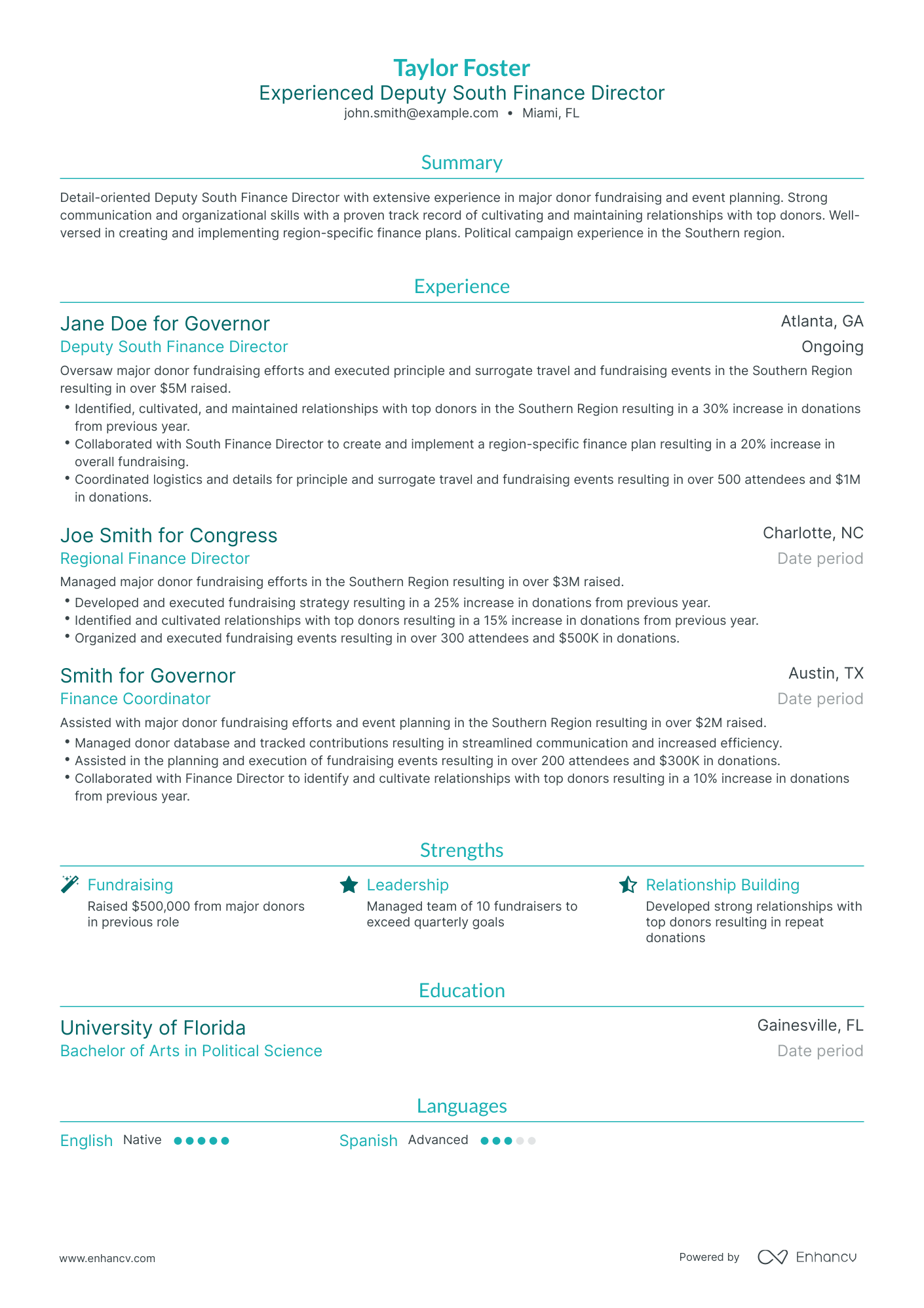 Traditional Deputy Director Resume Template