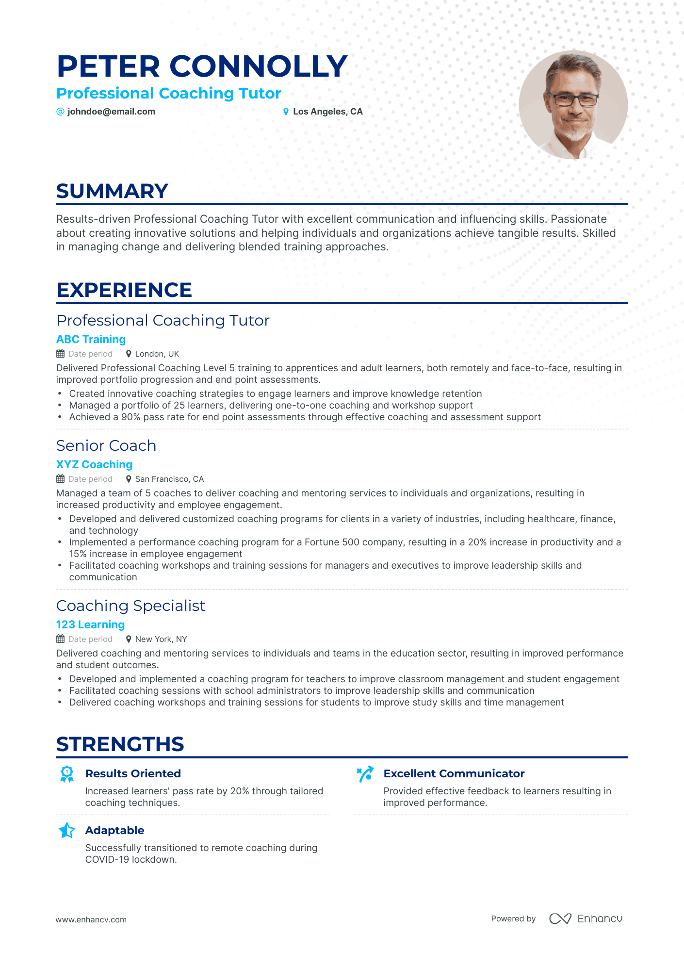 Classic Coaching Resume Template