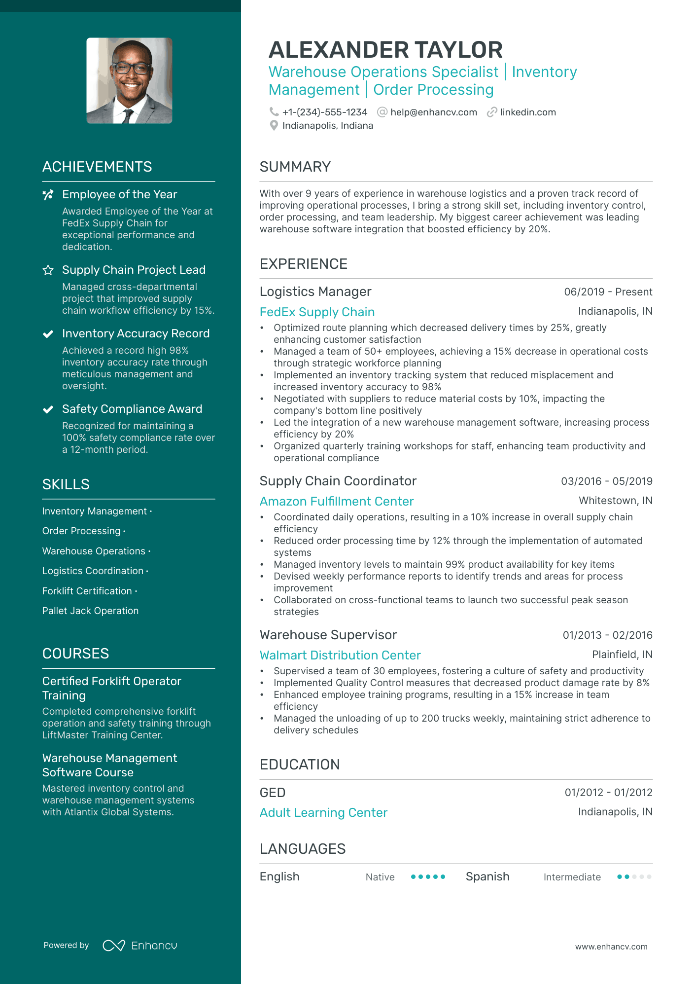 professional summary for resume warehouse associate