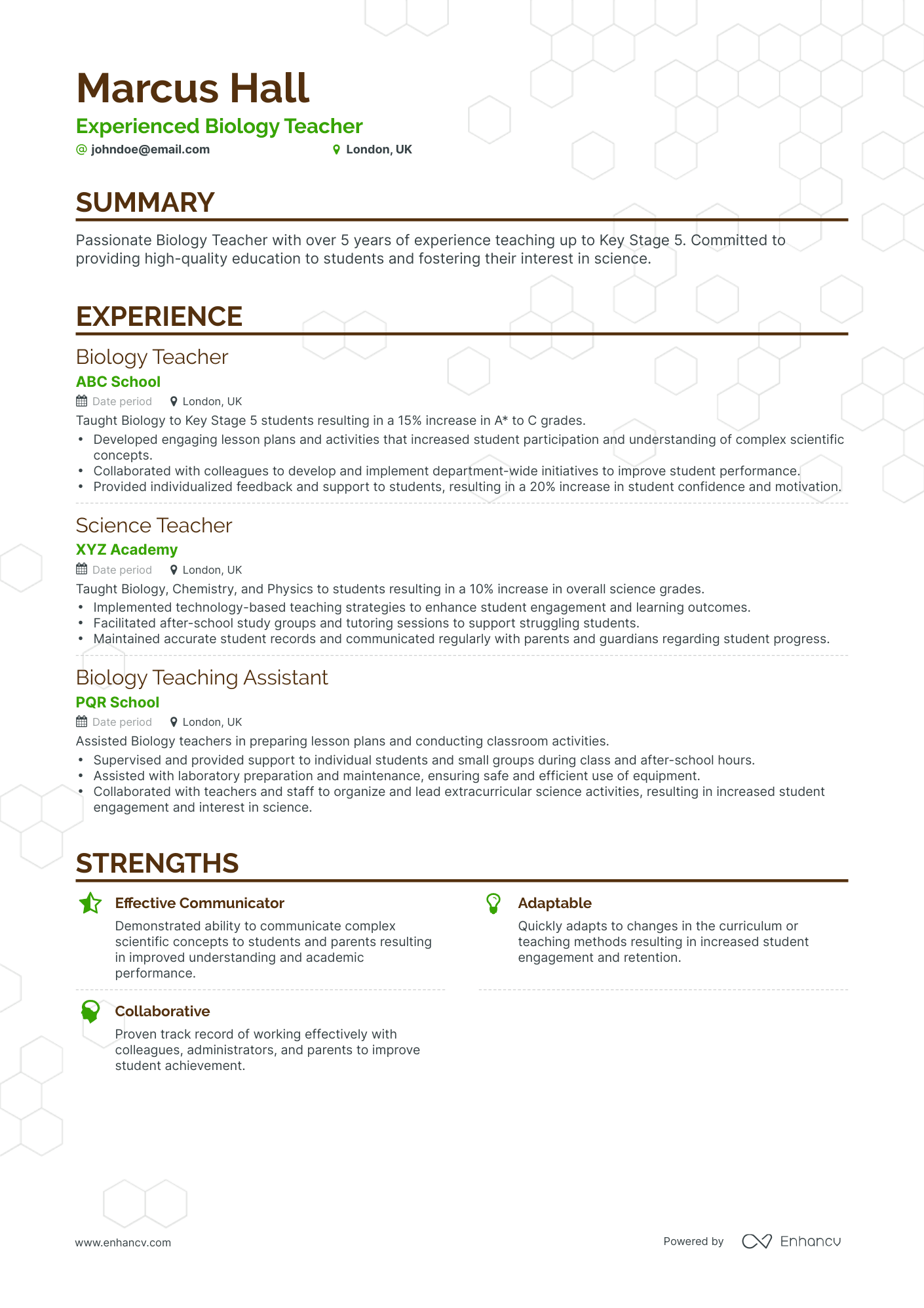 Classic Biology Resume Template