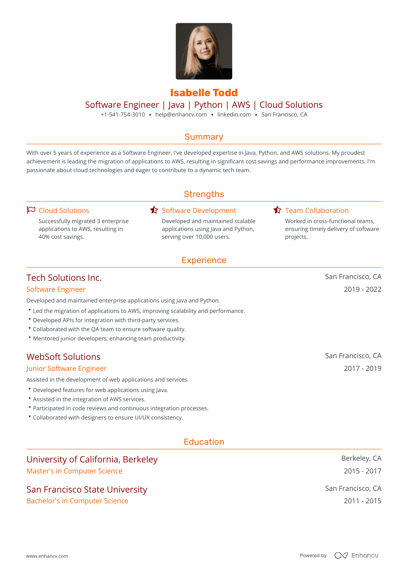 Traditional AWS Resume Template