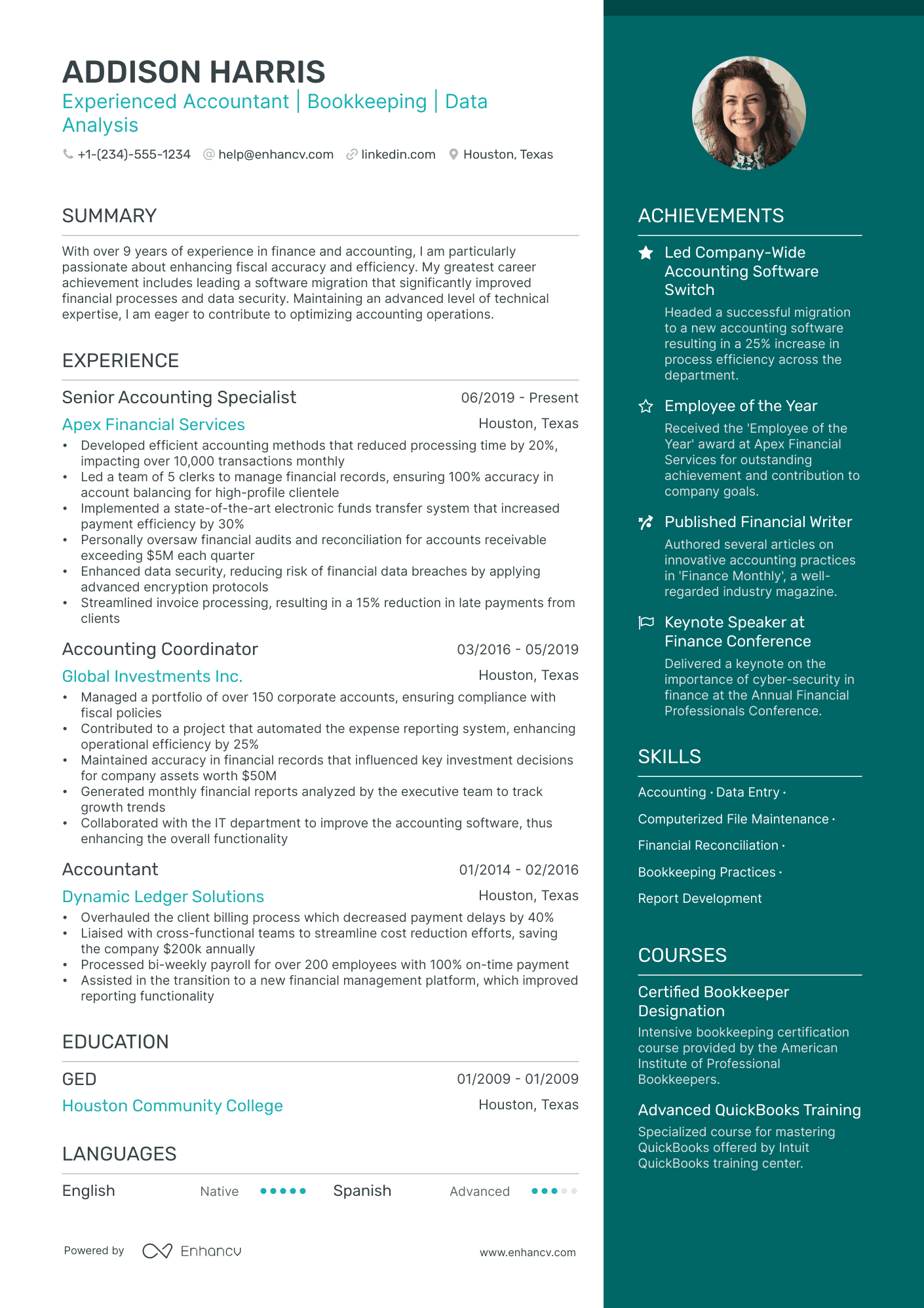 sample resume of an accounting clerk