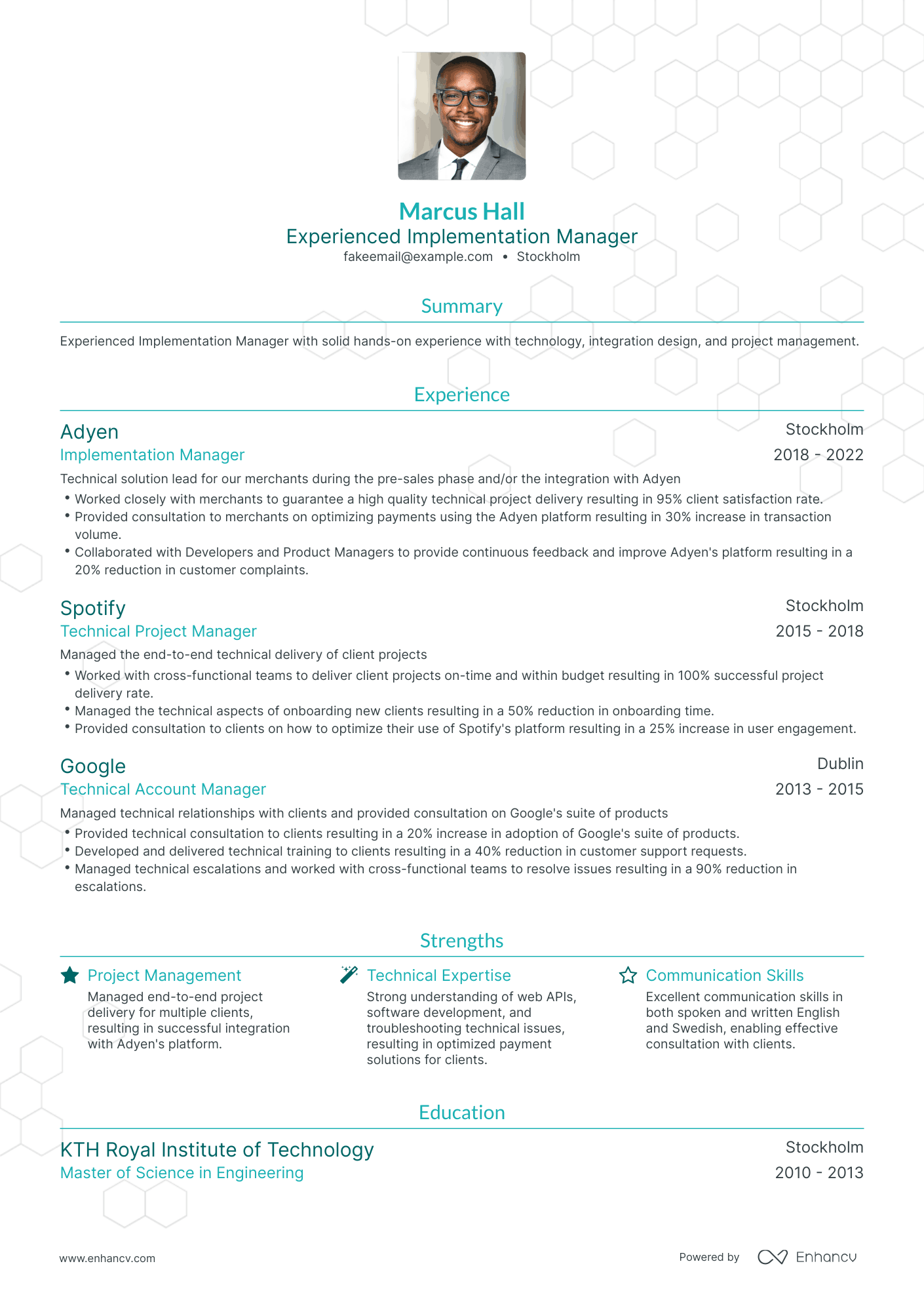 Traditional Implementation Manager Resume Template