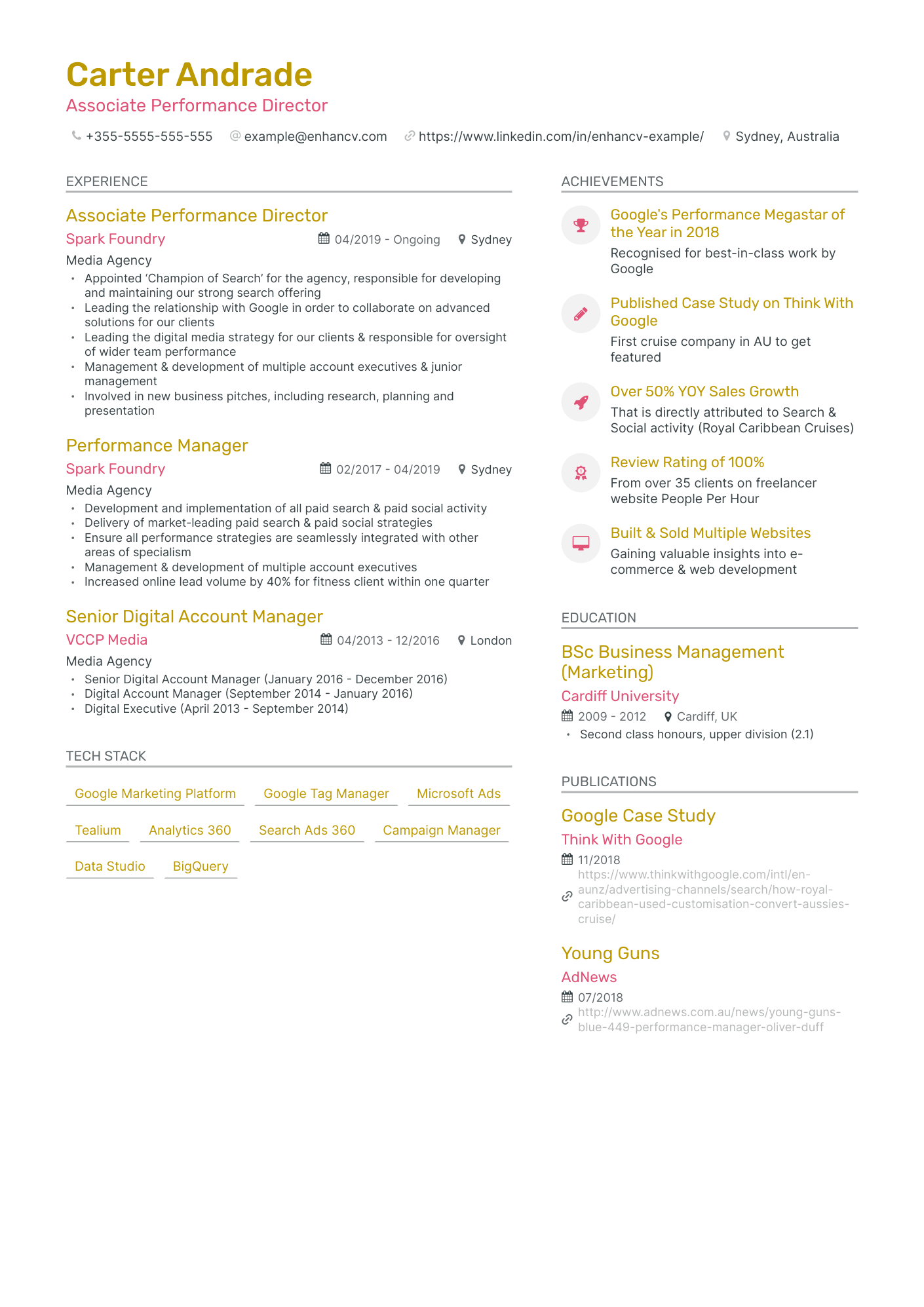 Modern Ppc Specialist Resume Template