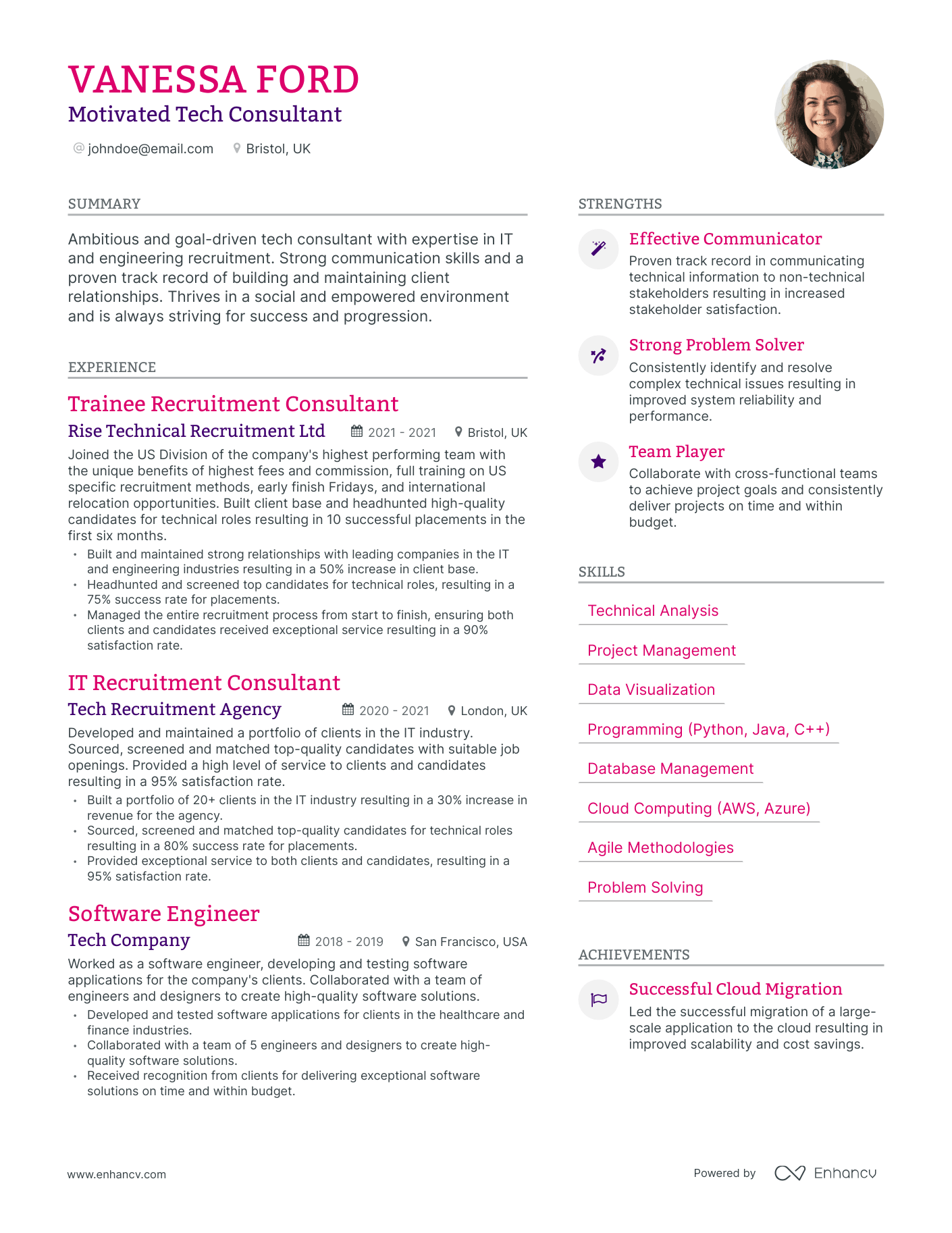 Modern Tech Consultant Resume Template