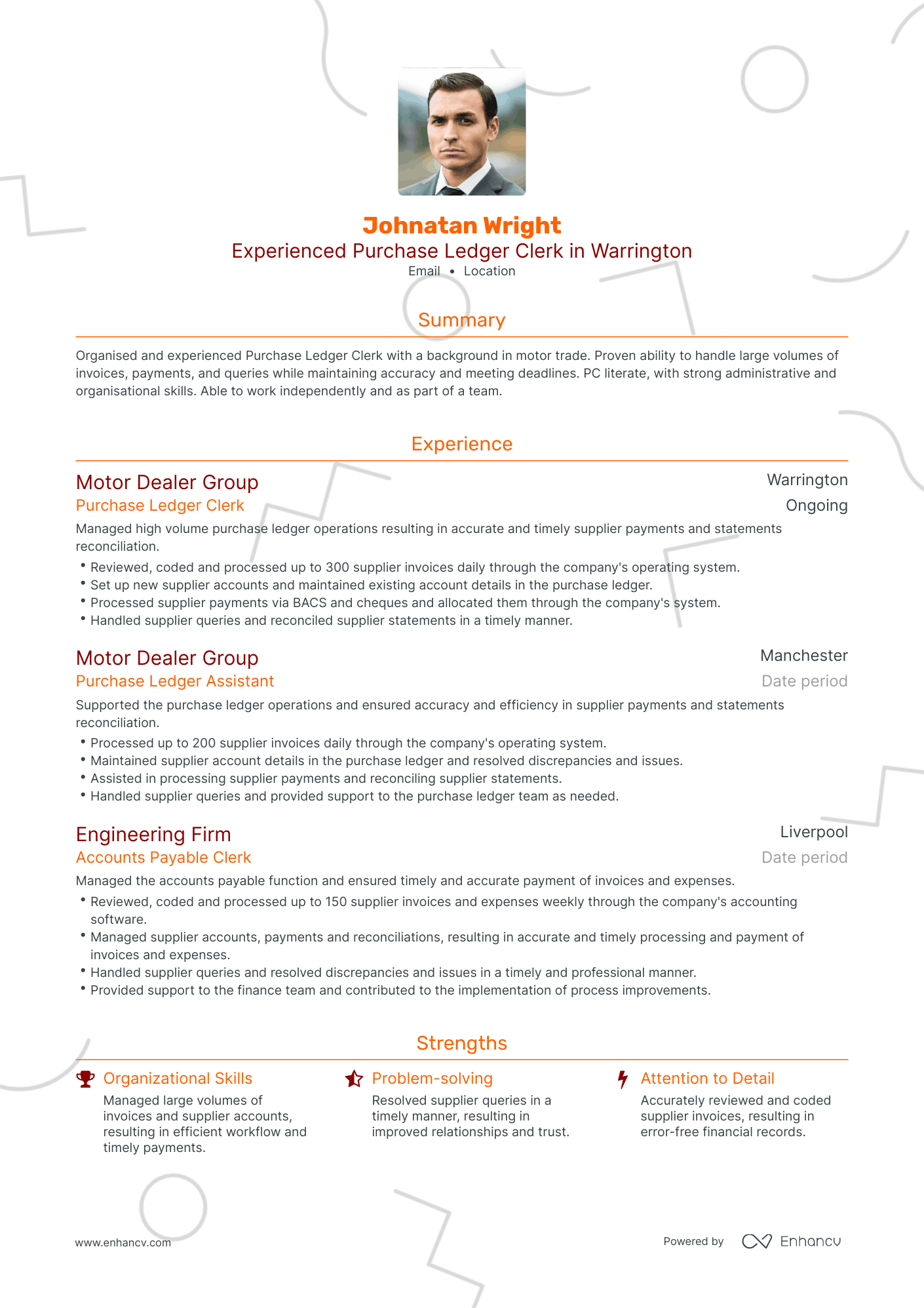 applicant resume sample for clerk