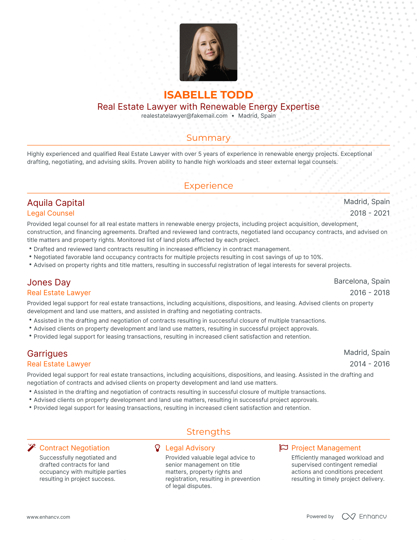 Traditional Real Estate Lawyer Resume Template