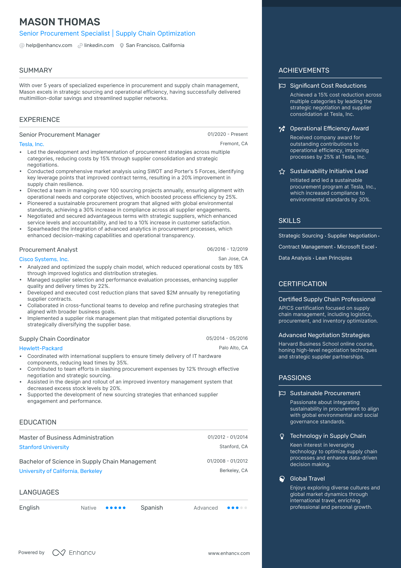 supply chain manager job description for resume