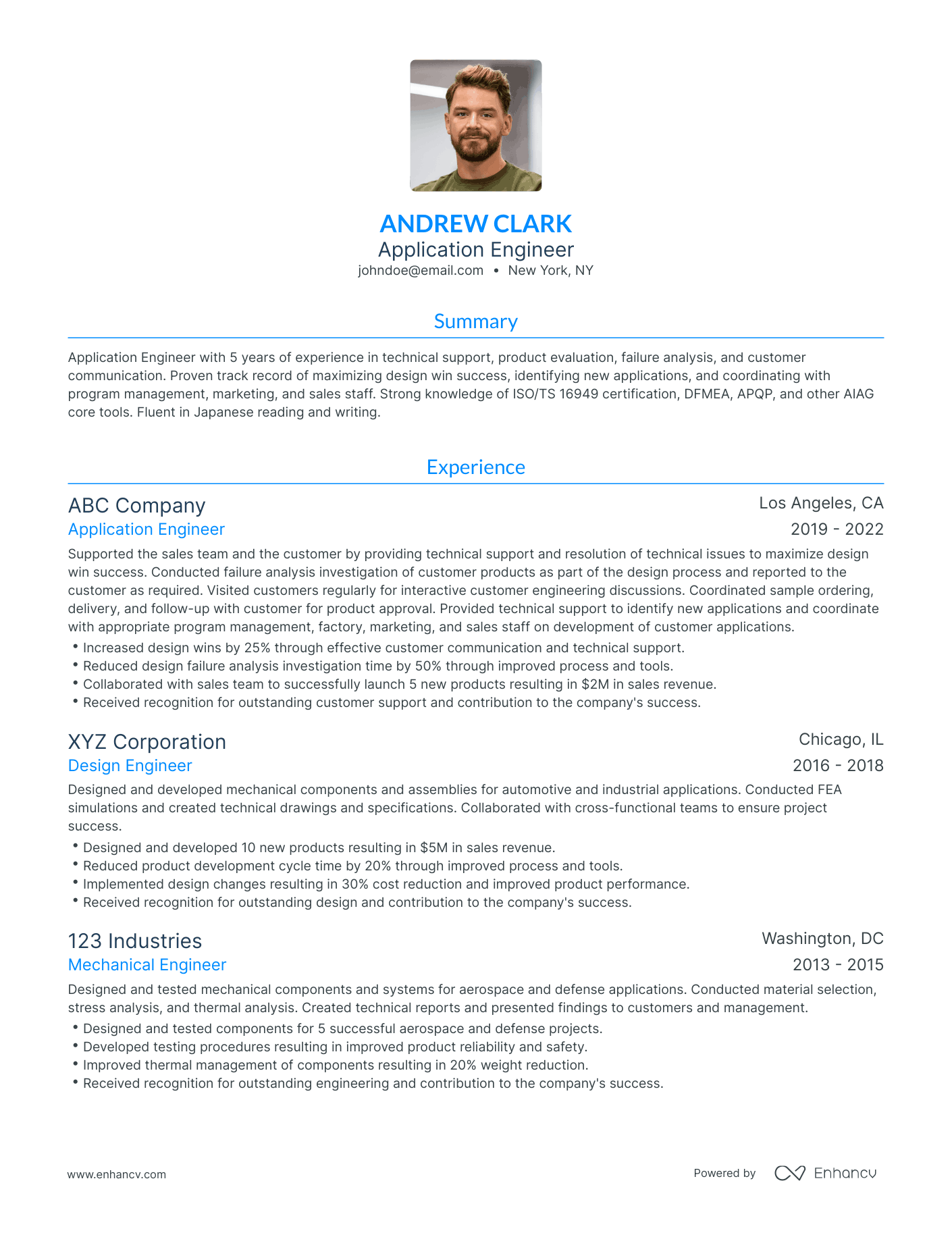 Traditional Application Engineer Resume Template
