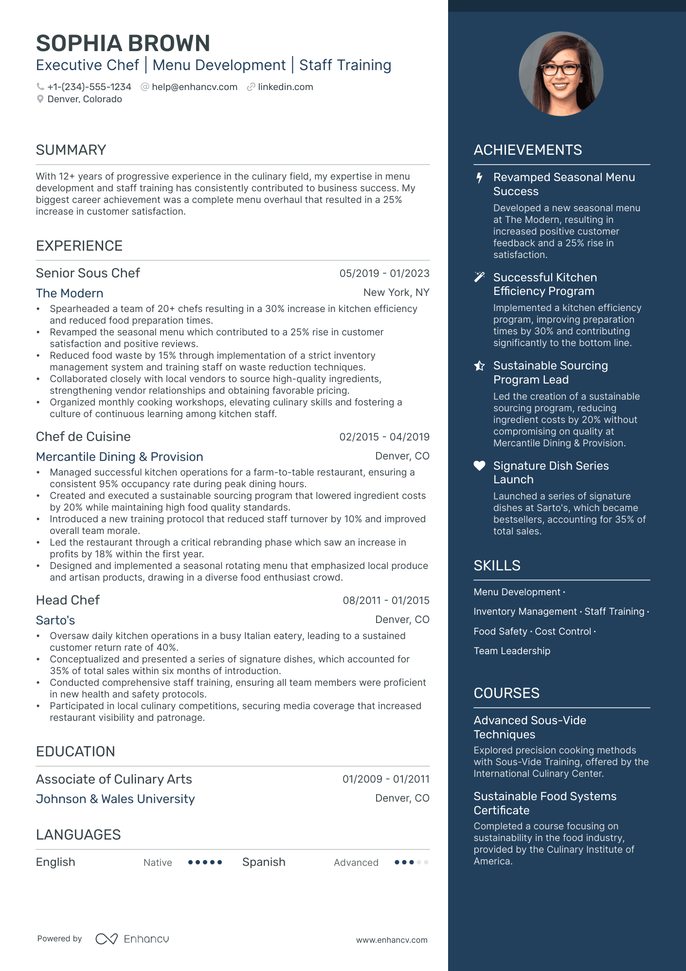 how to make a resume for a culinary job