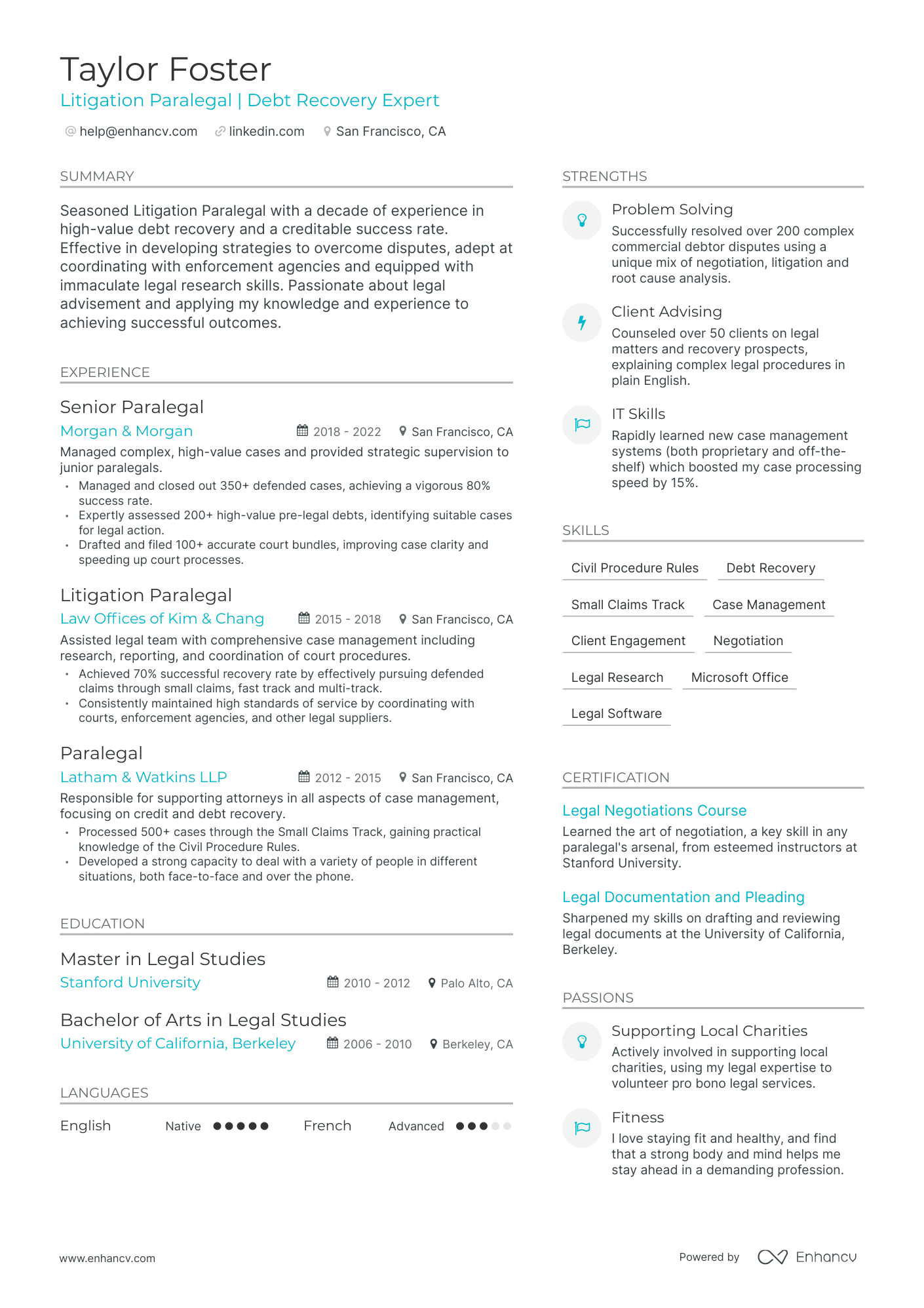 undefined Litigation Paralegal Resume Template