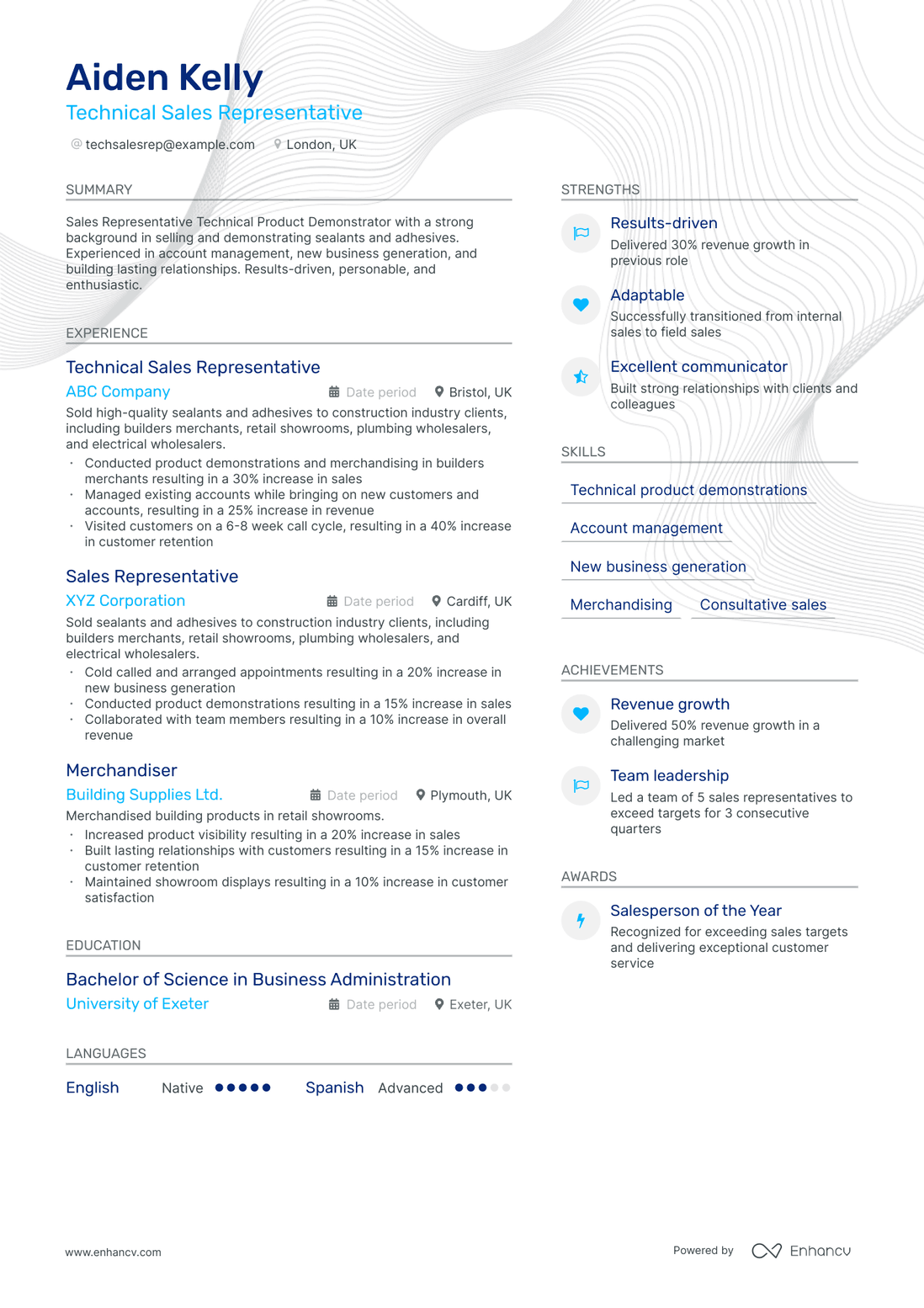 resume examples for sales representative