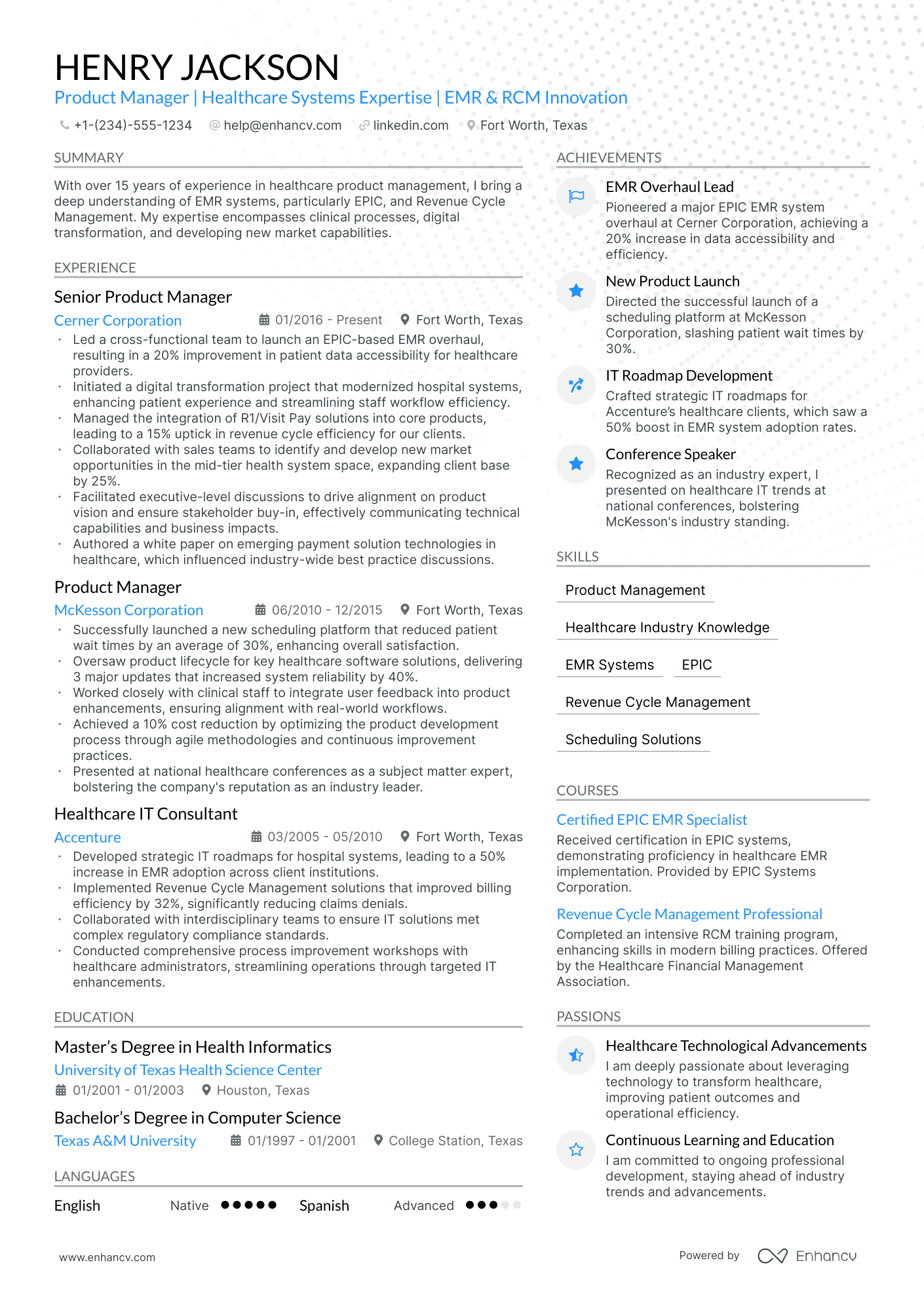 healthcare project manager resume summary