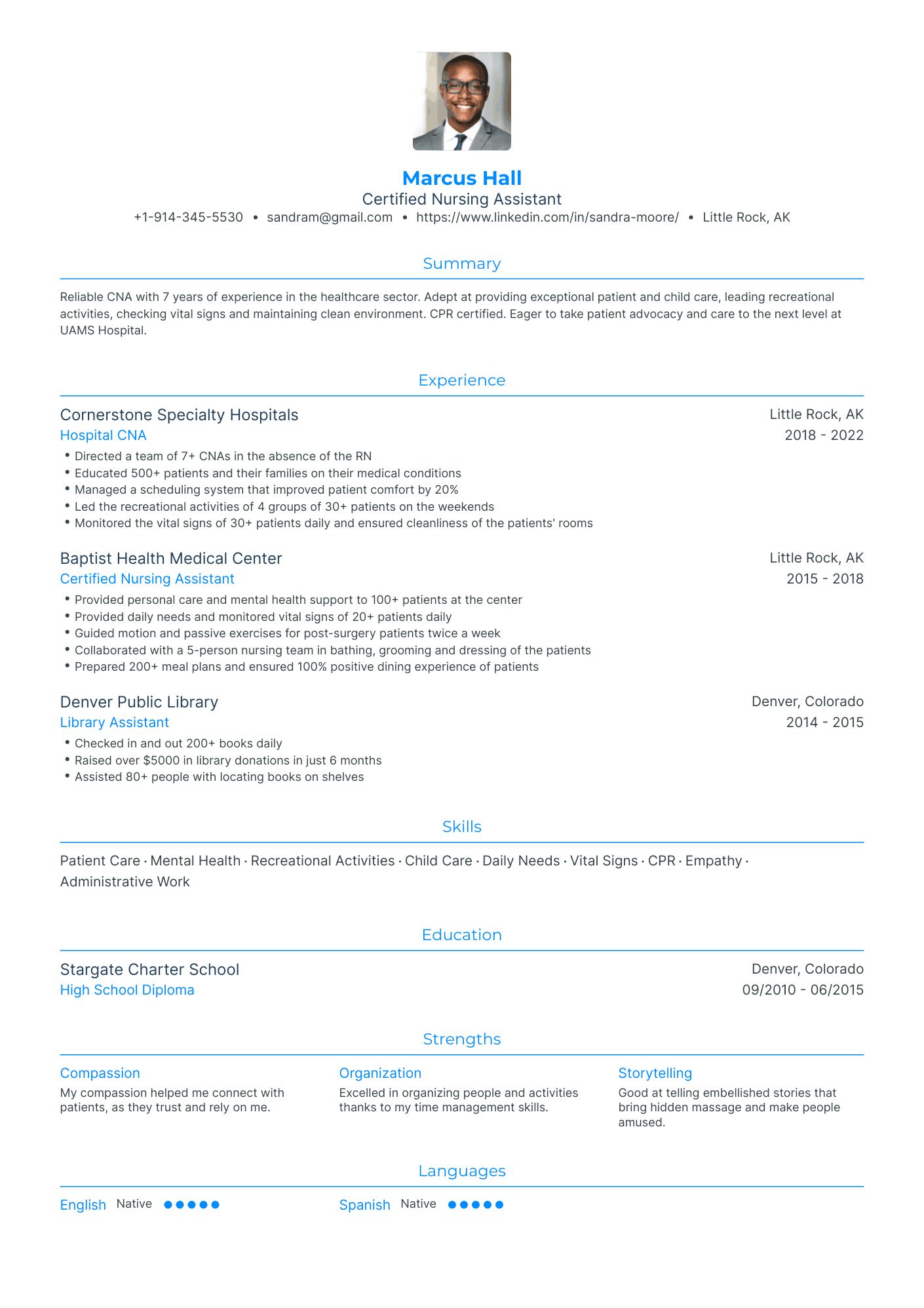 Traditional Nursing Assistant Resume Template