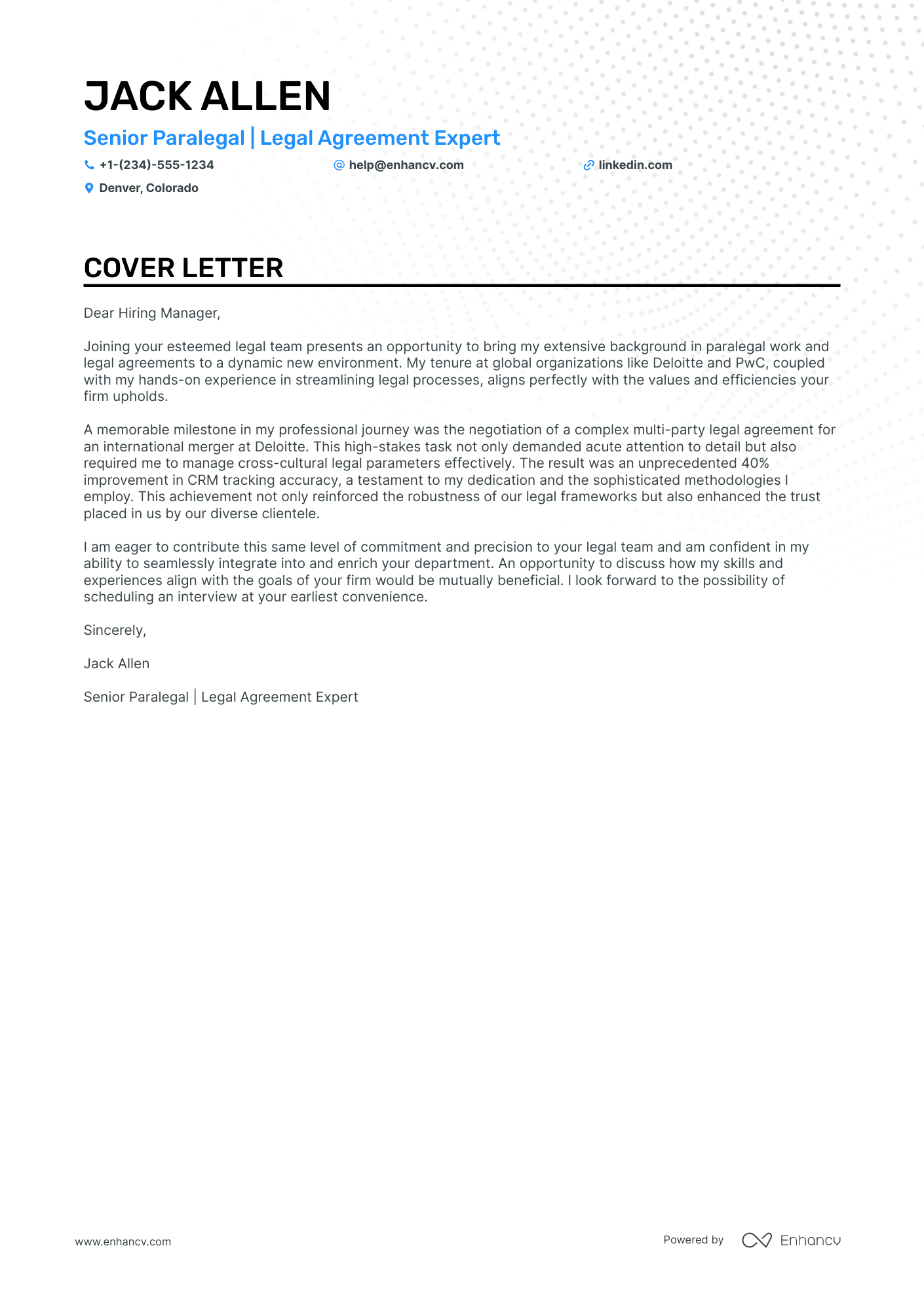 paralegal cover letter entry level