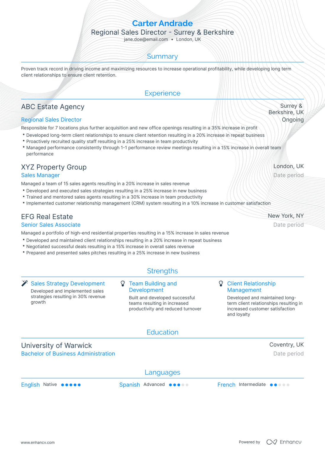 Traditional Regional Sales Director Resume Template