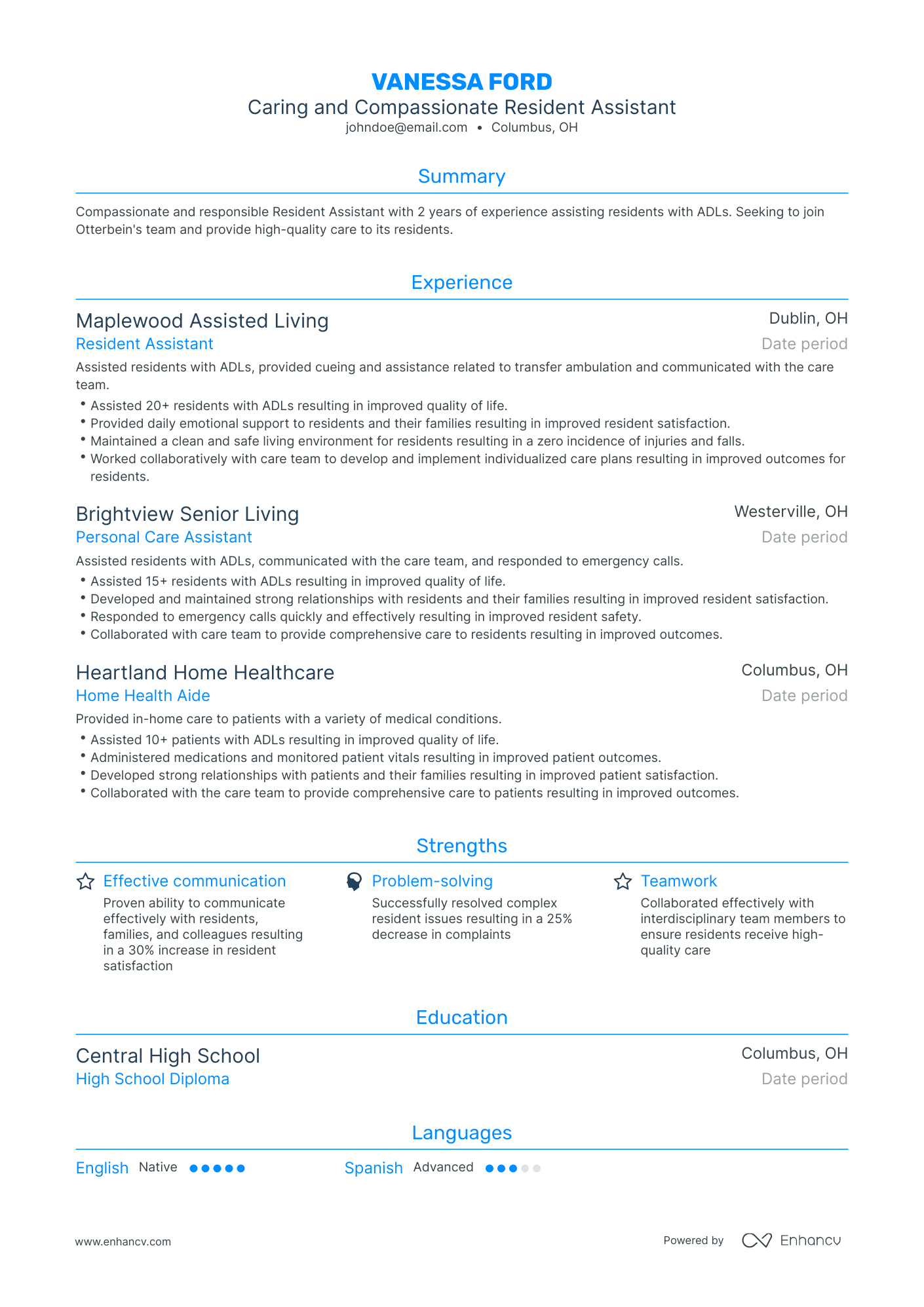 5 Resident Assistant Resume Examples & Guide for 2024