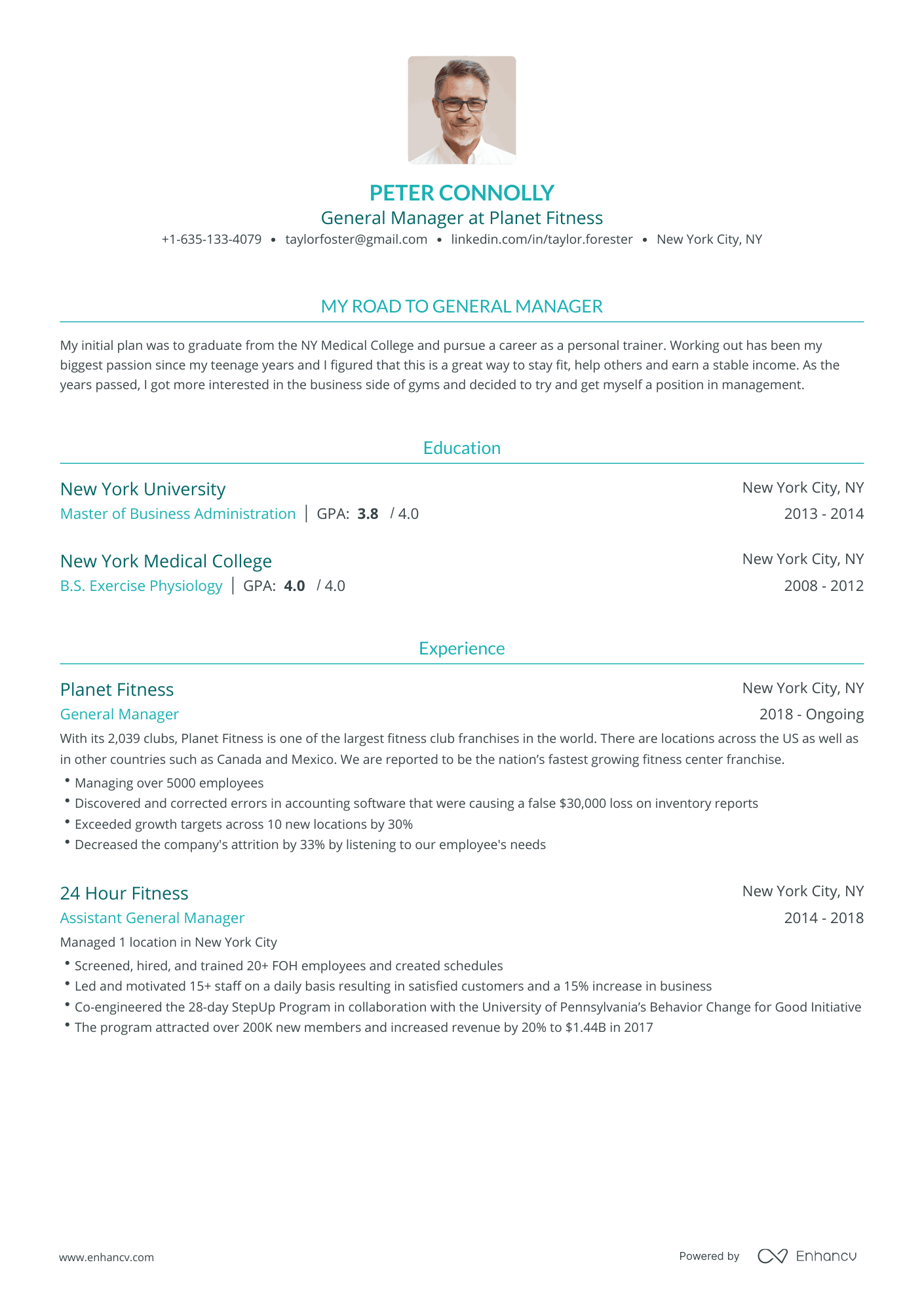 Traditional General Manager Resume Template