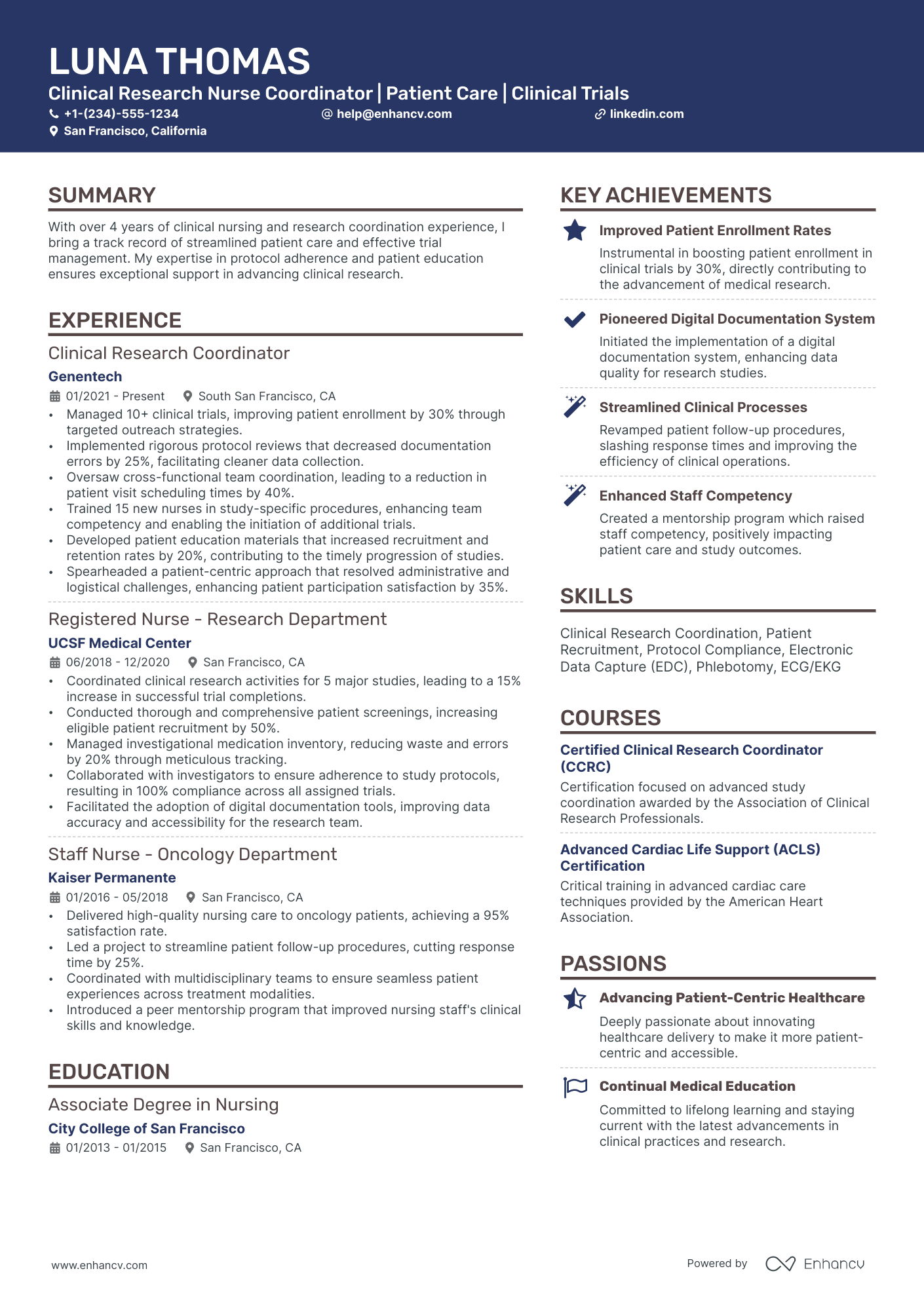 A resume example of a Creative